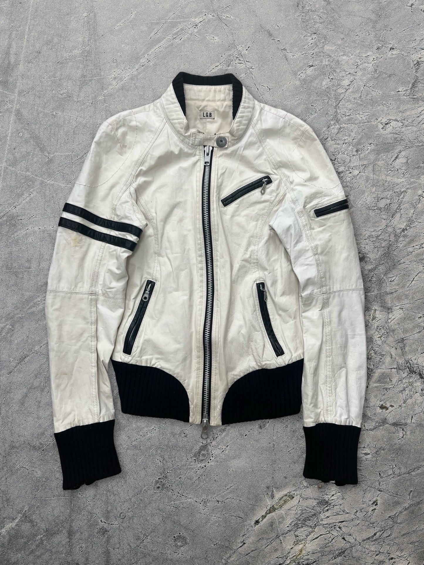 L.G.B Leather Bat Riders Jacket