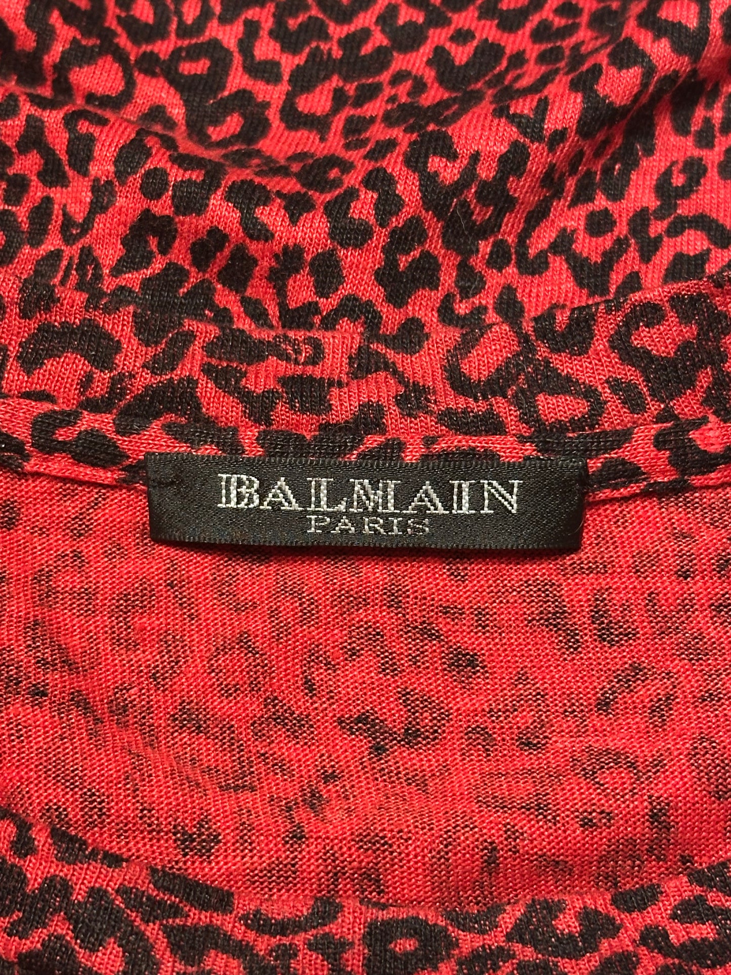 Balmain AW08 Red Leopard Print Shirt