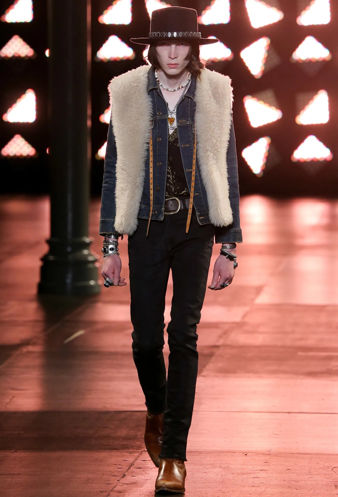 Saint Laurent Paris SS15 Psych Rock Runway Western Boots