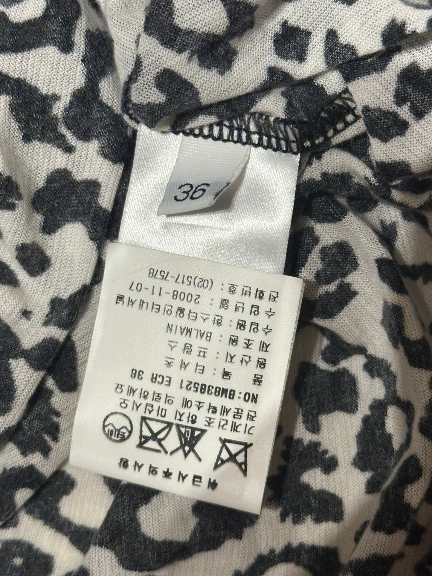 Balmain AW08 White Leopard Print Shirt