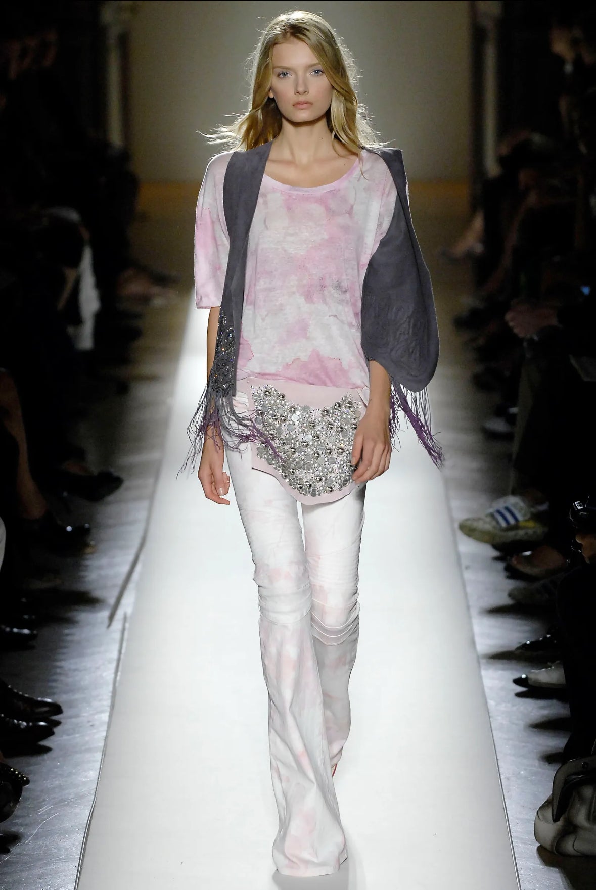 Balmain SS08 Flared Lace Up Biker Pants