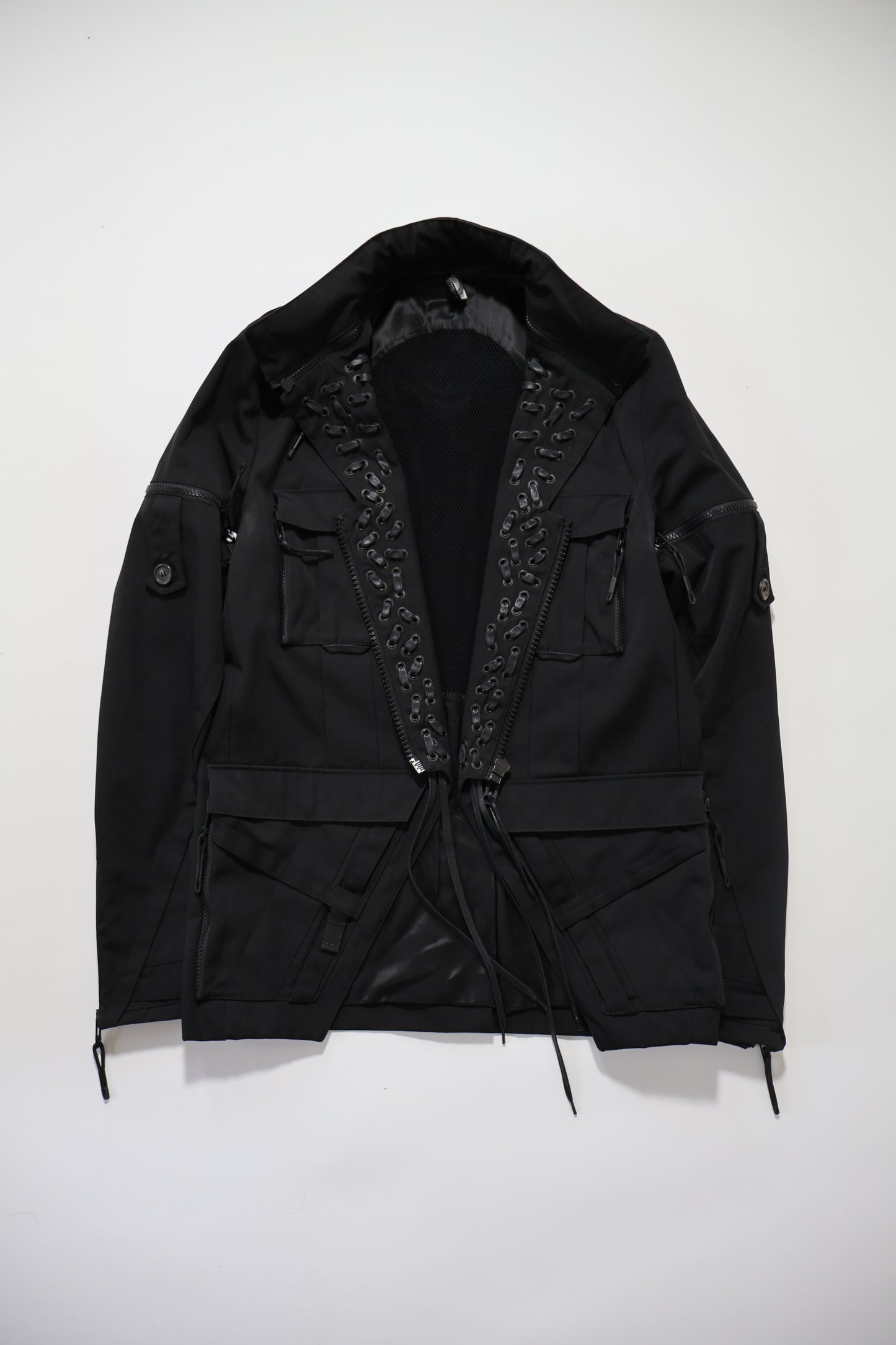 Dior Homme SS04 Strip Laced Convertible Military Jacket