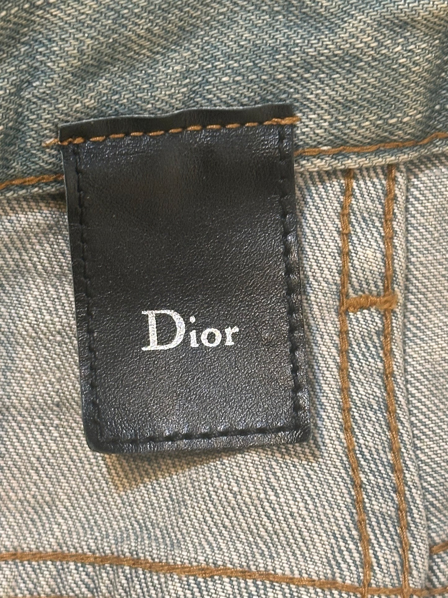 Dior Homme SS04 Bleu Claire Dirty Waxed Coating Denim