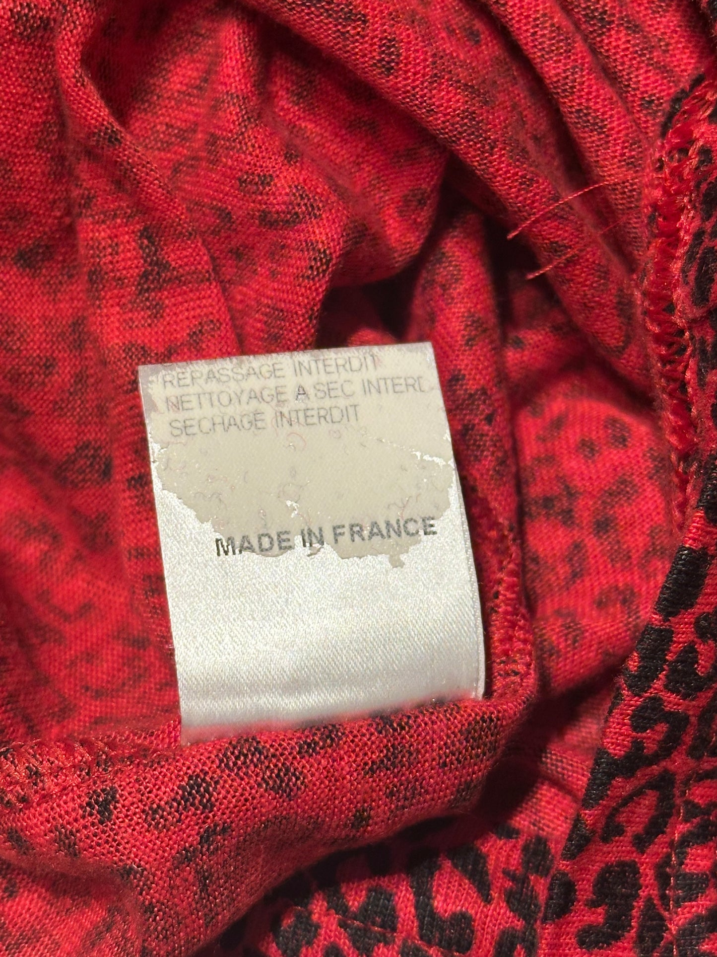 Balmain AW08 Red Leopard Print Shirt