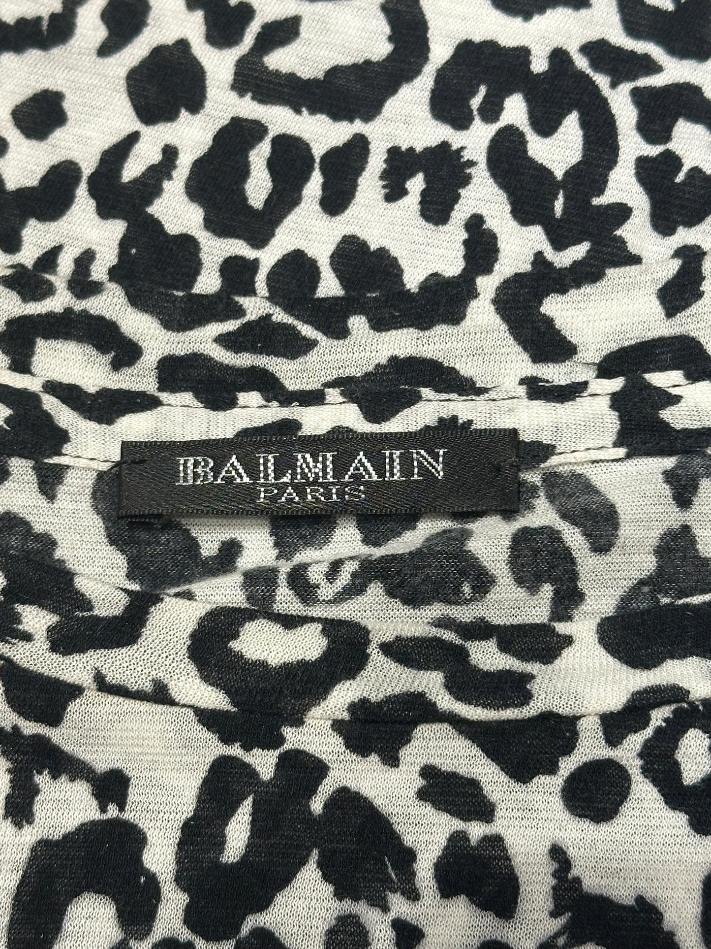 Balmain AW08 White Leopard Print Shirt