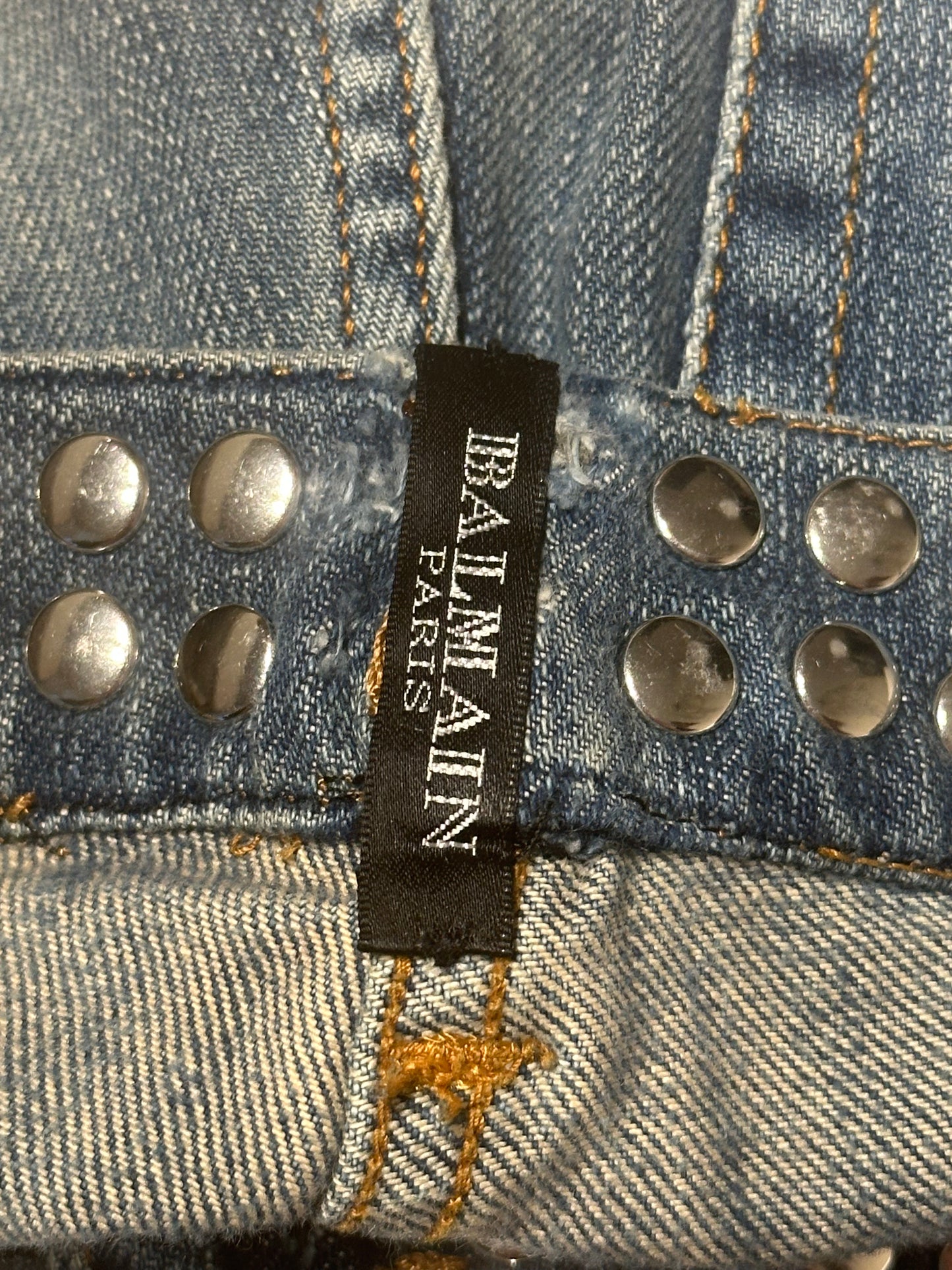 Balmain SS11 Studded Waistband Skinny Denim