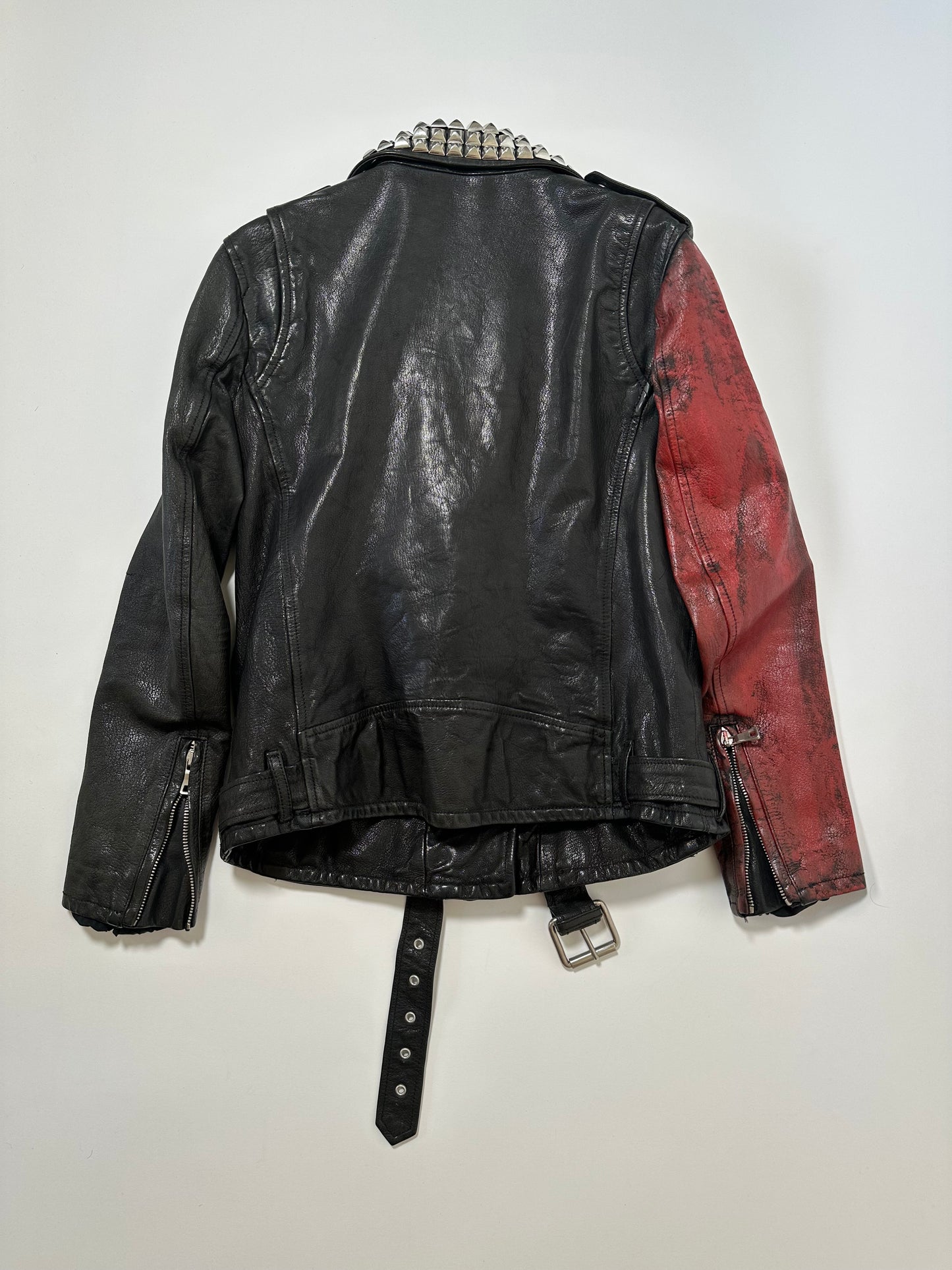 Balmain SS11 Runway Red Sleeve Leather Jacket