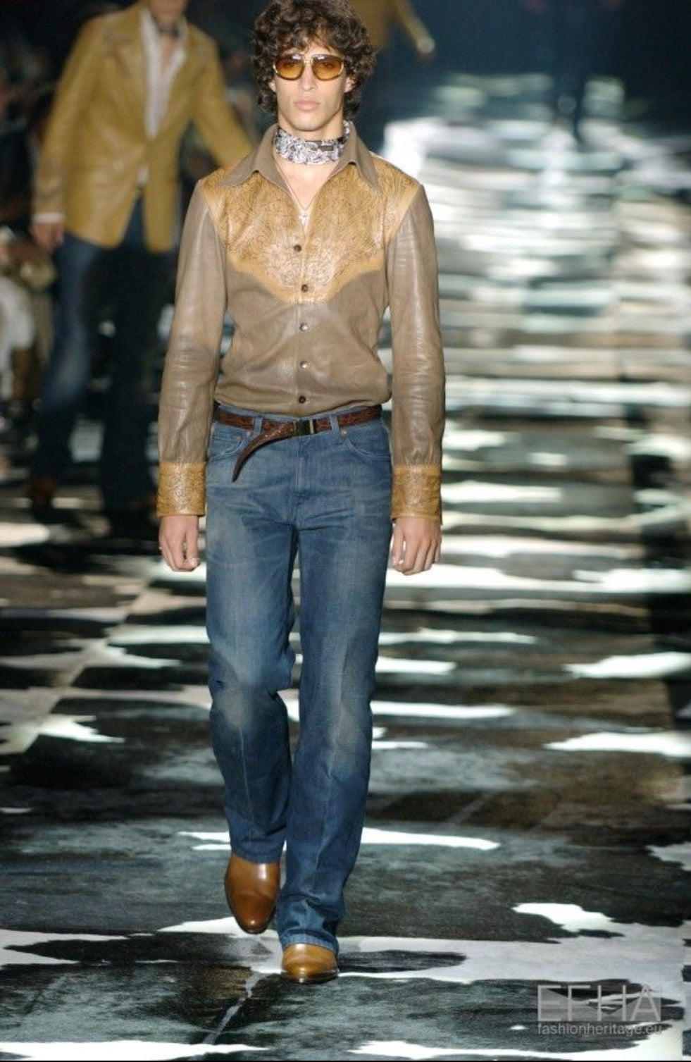 Gucci by Tom Ford SS04 Leather Western Shirt