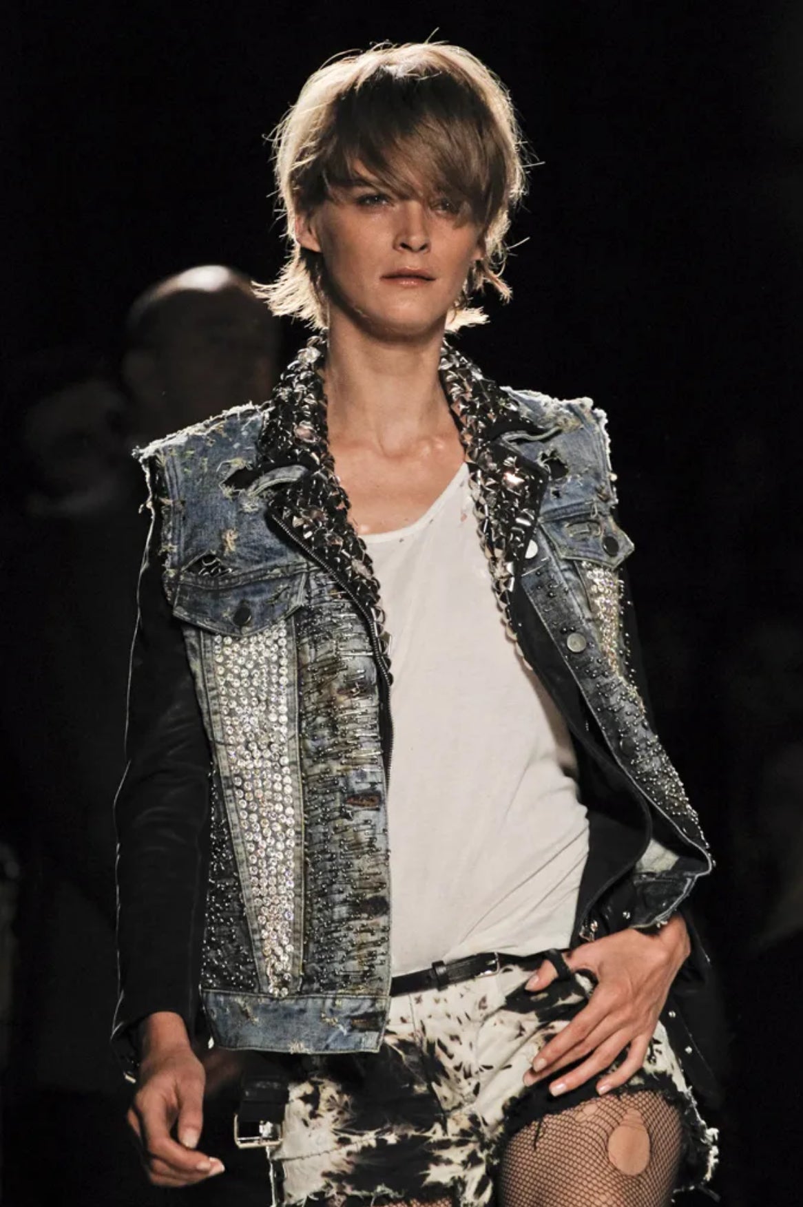 Balmain SS11 Runway Safety Pin Crystal Vest