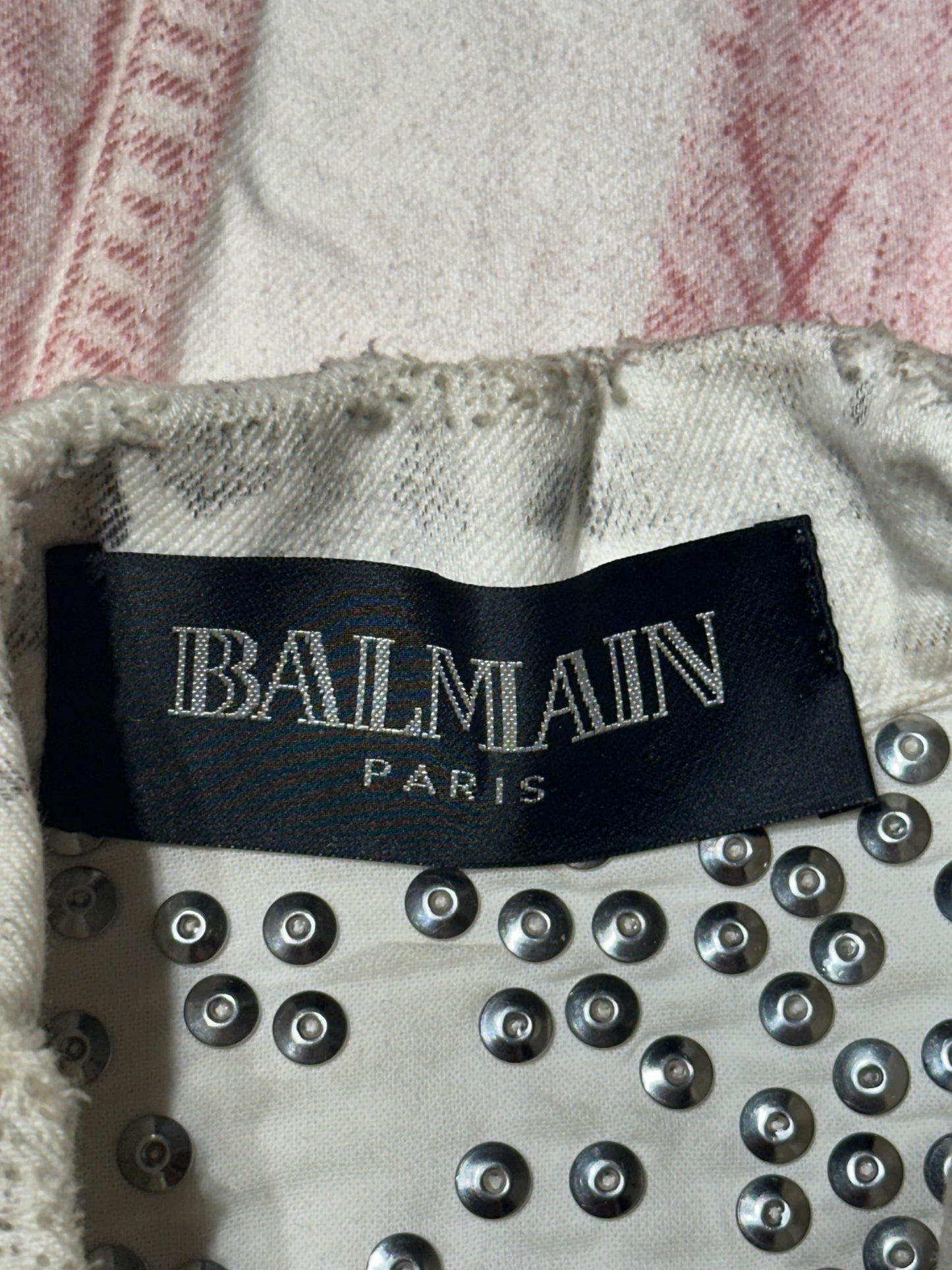 Balmain SS11 Runway American Flag Safety Pin Denim Jacket