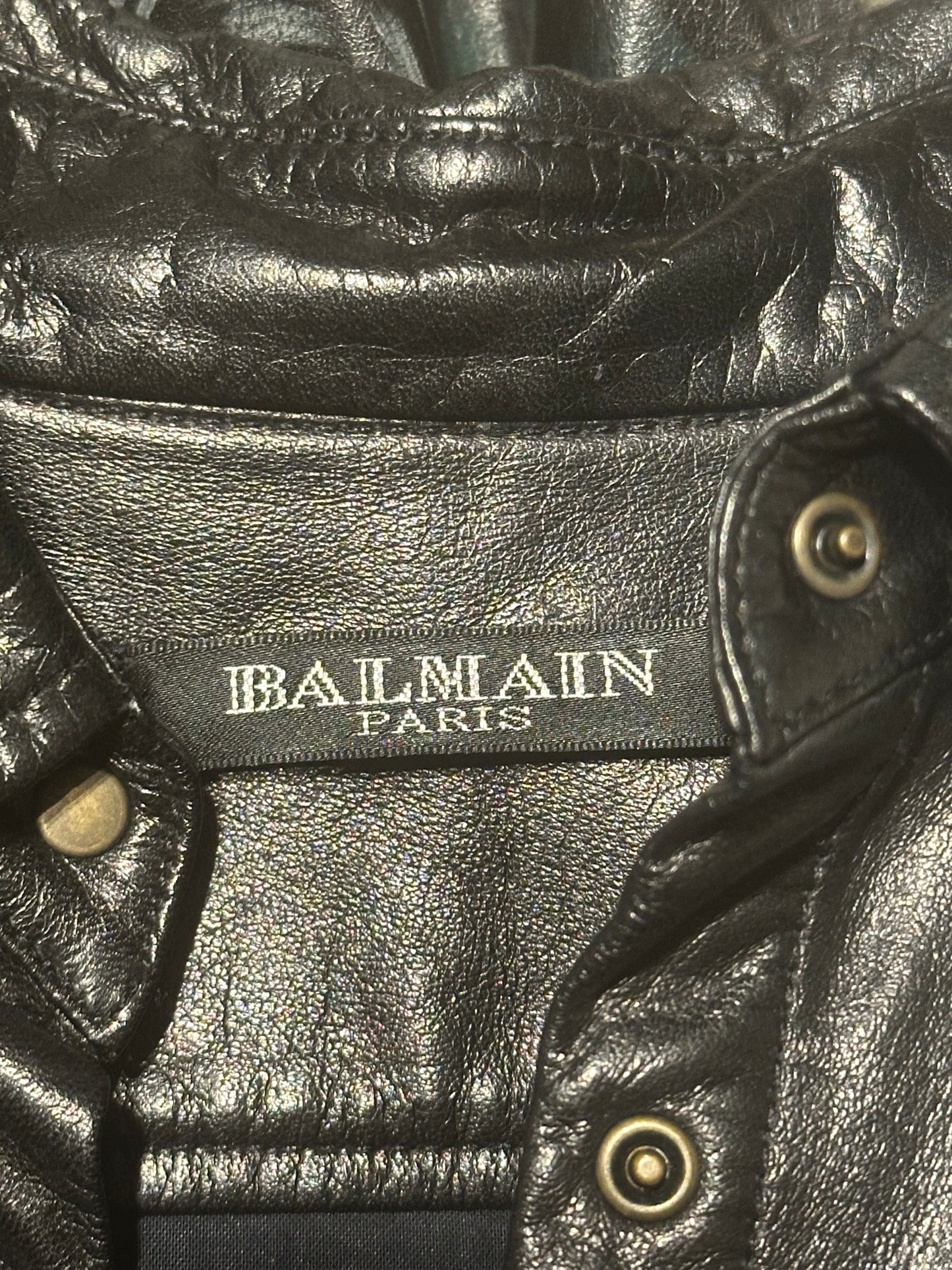 Balmain SS10 Hand Painted Studded Leather Shirt