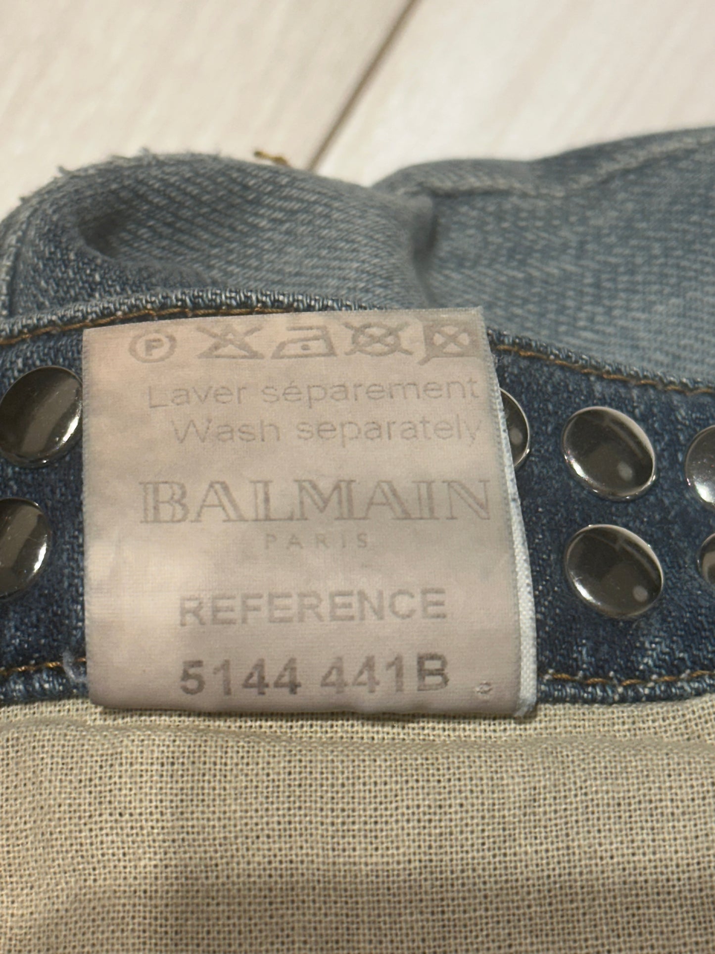 Balmain SS11 Studded Waistband Skinny Denim