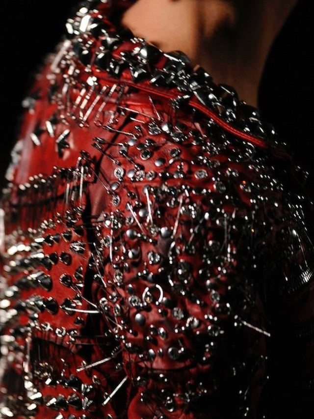 Balmain SS11 Runway Safety Pin Armored Leather Jacket