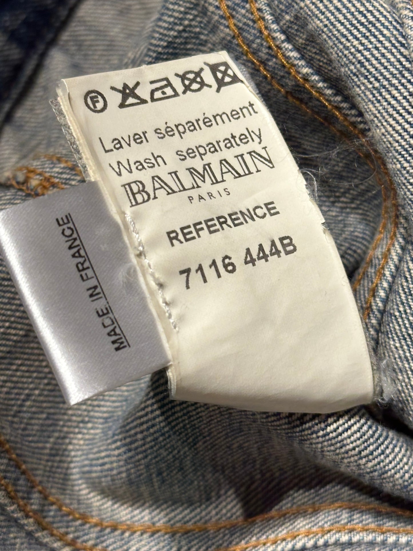 Balmain SS11 Safety Pin Denim Jacket