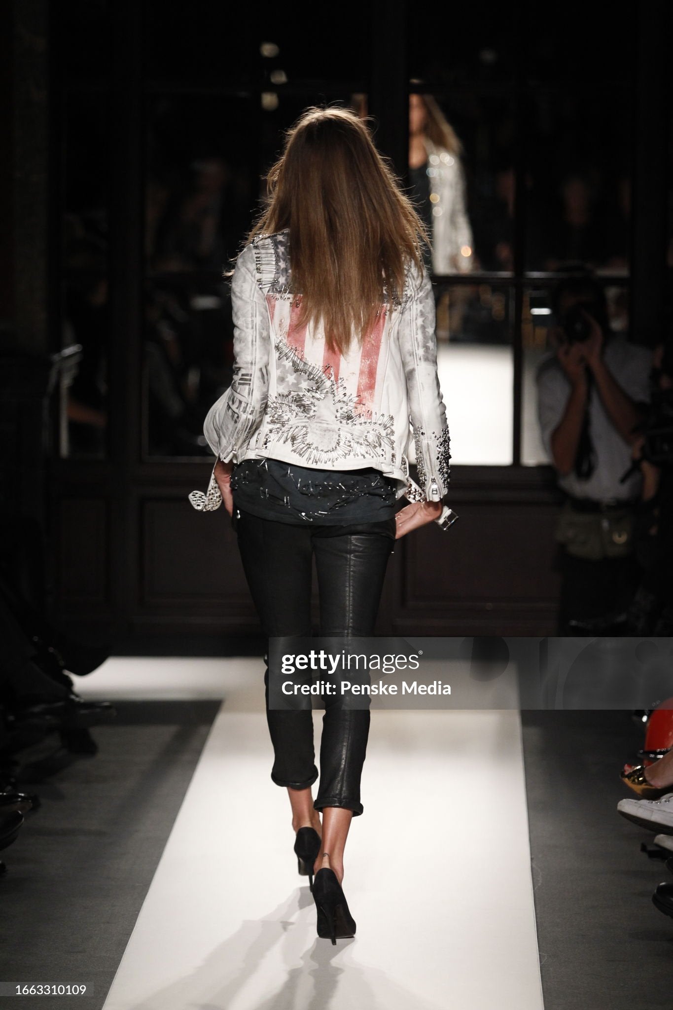 Balmain SS11 Safety Pin Flag Leather Jacket