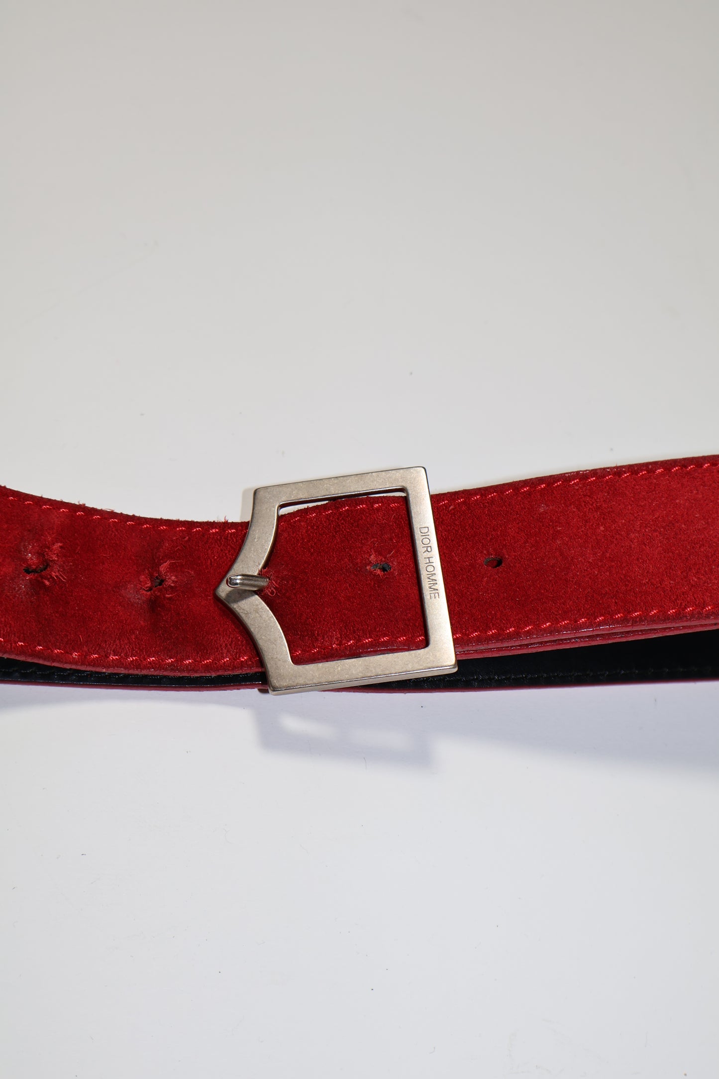 Dior Homme Red Suede D Point Belt