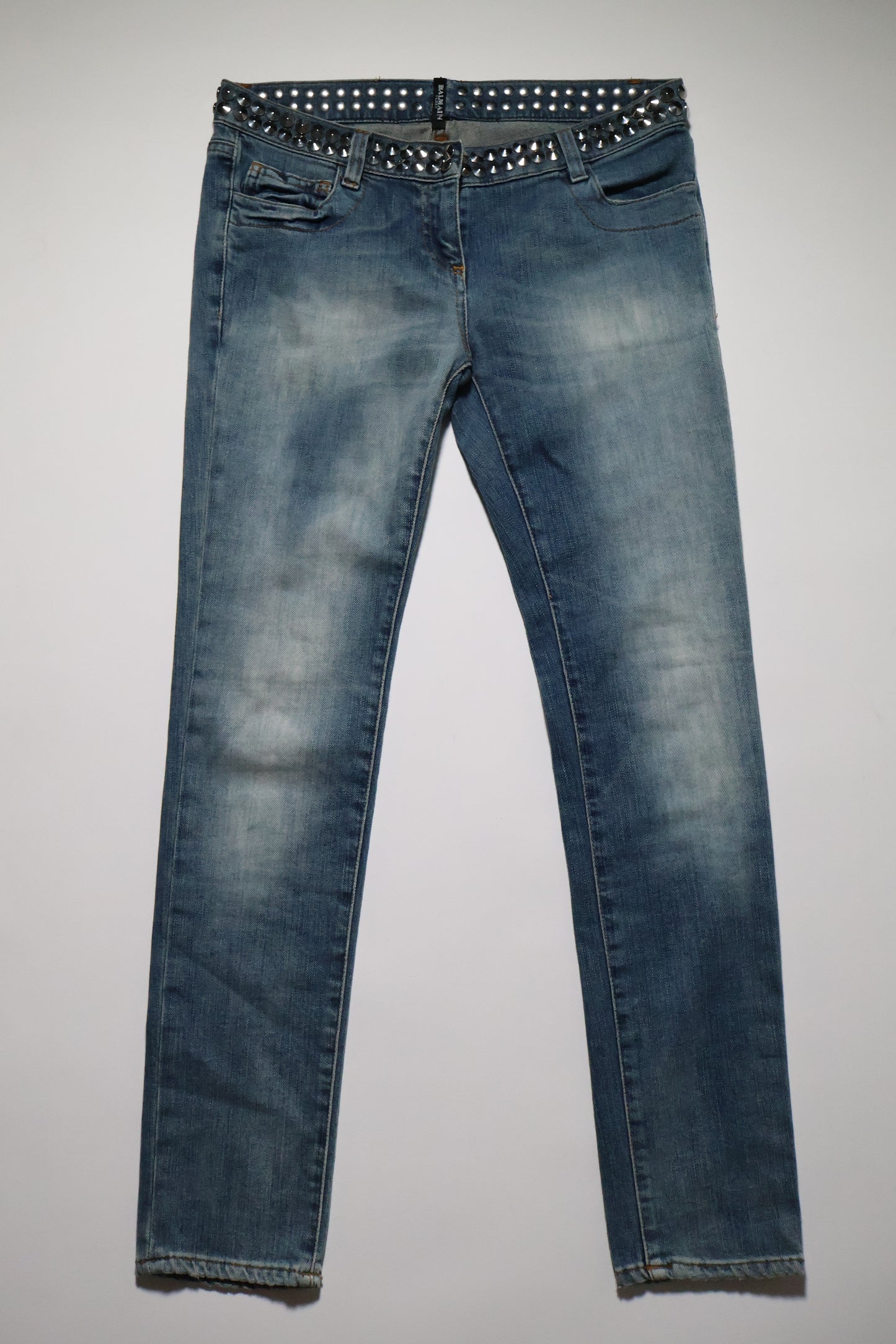Balmain SS11 Studded Waistband Skinny Denim