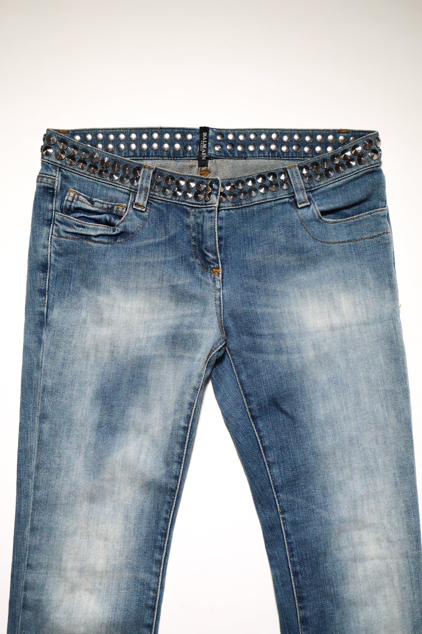 Balmain SS11 Studded Waistband Skinny Denim
