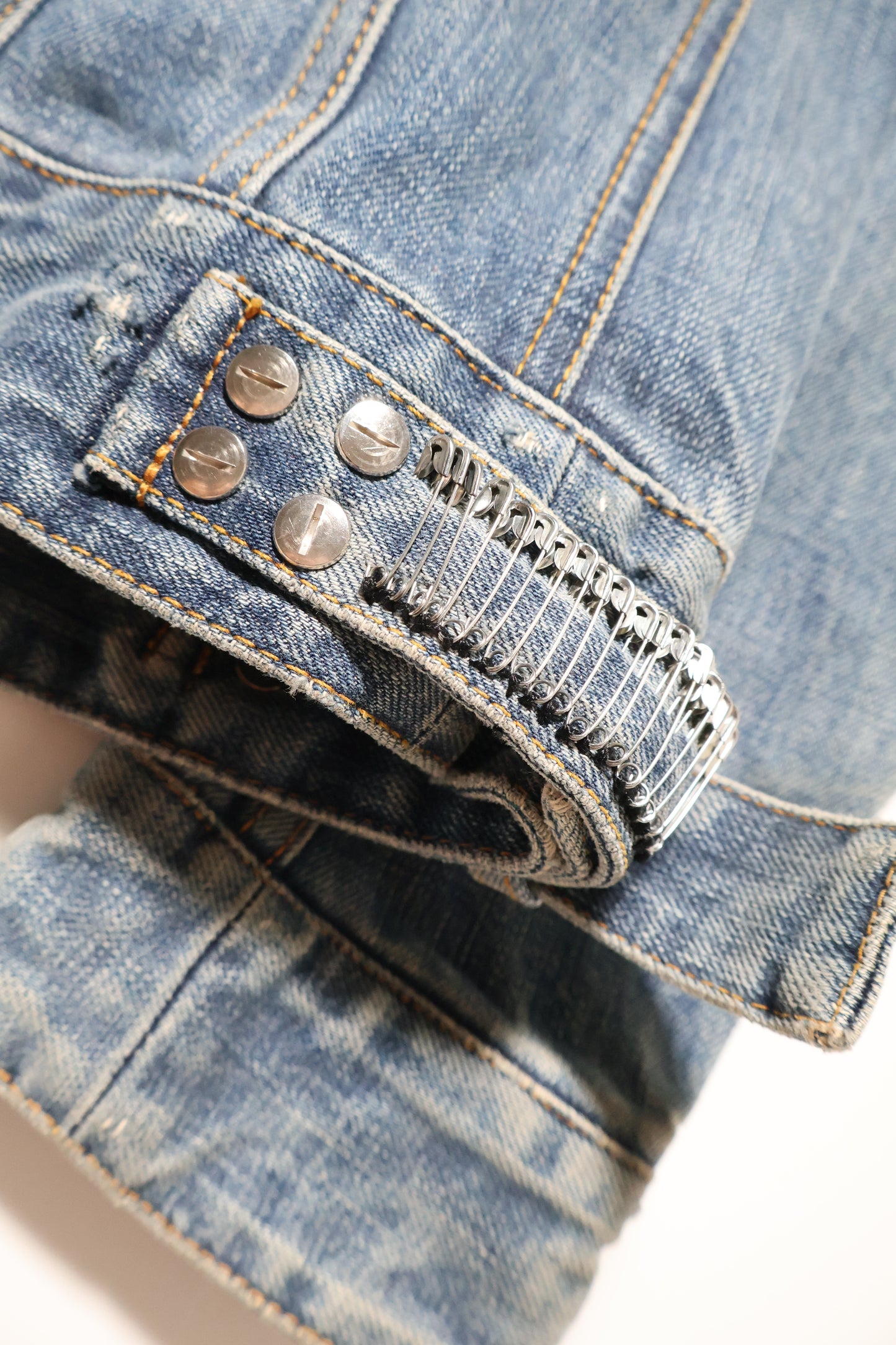 Balmain SS11 Safety Pin Denim Jacket