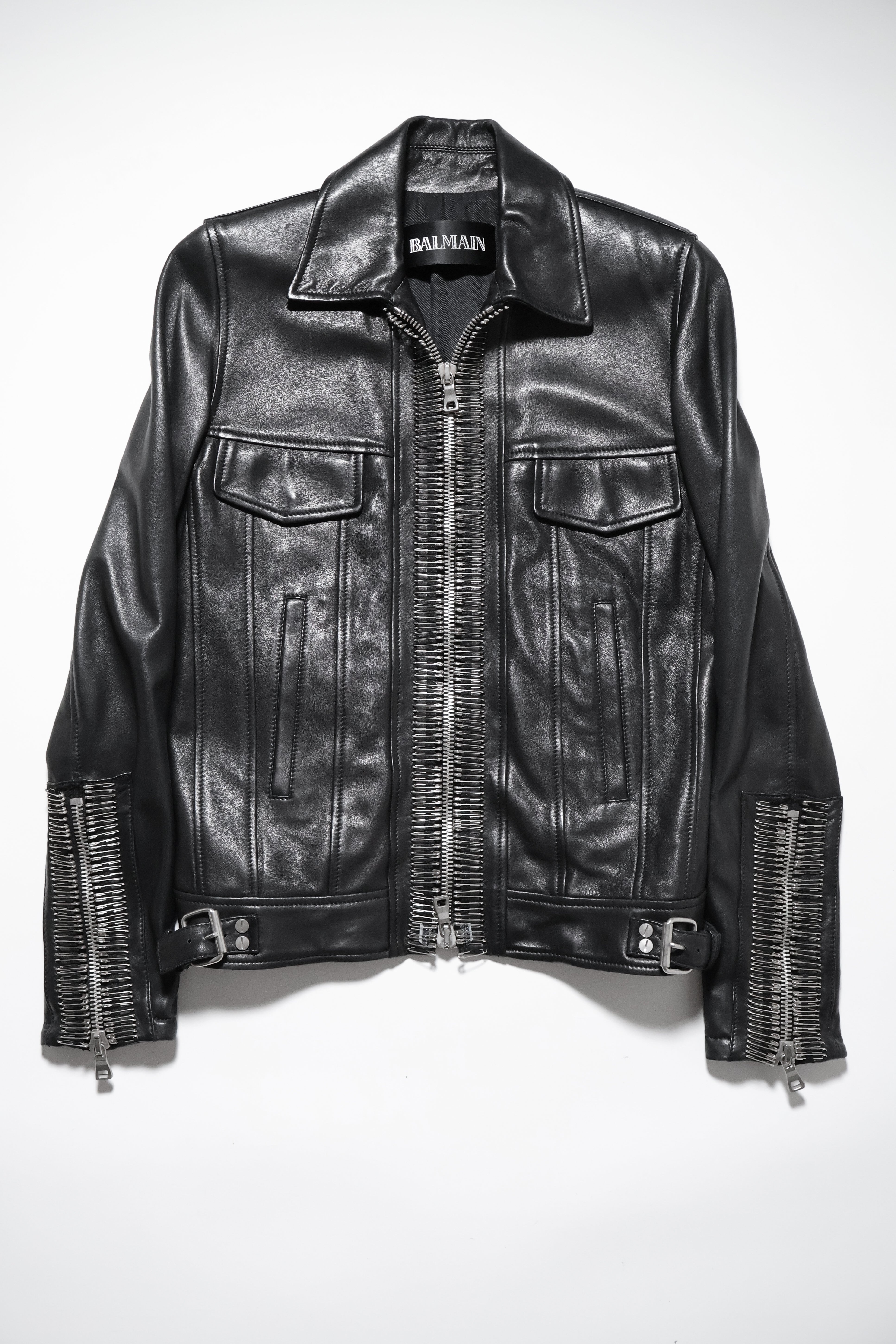 Balmain SS11 Leather Safety Pin Jacket – Scab Rags
