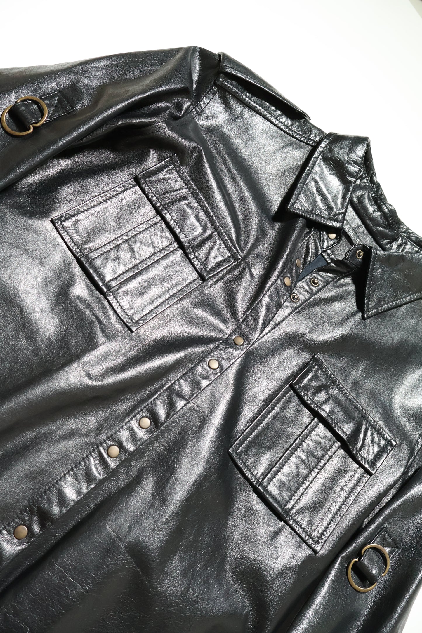 Balmain SS10 Hand Painted Studded Leather Shirt