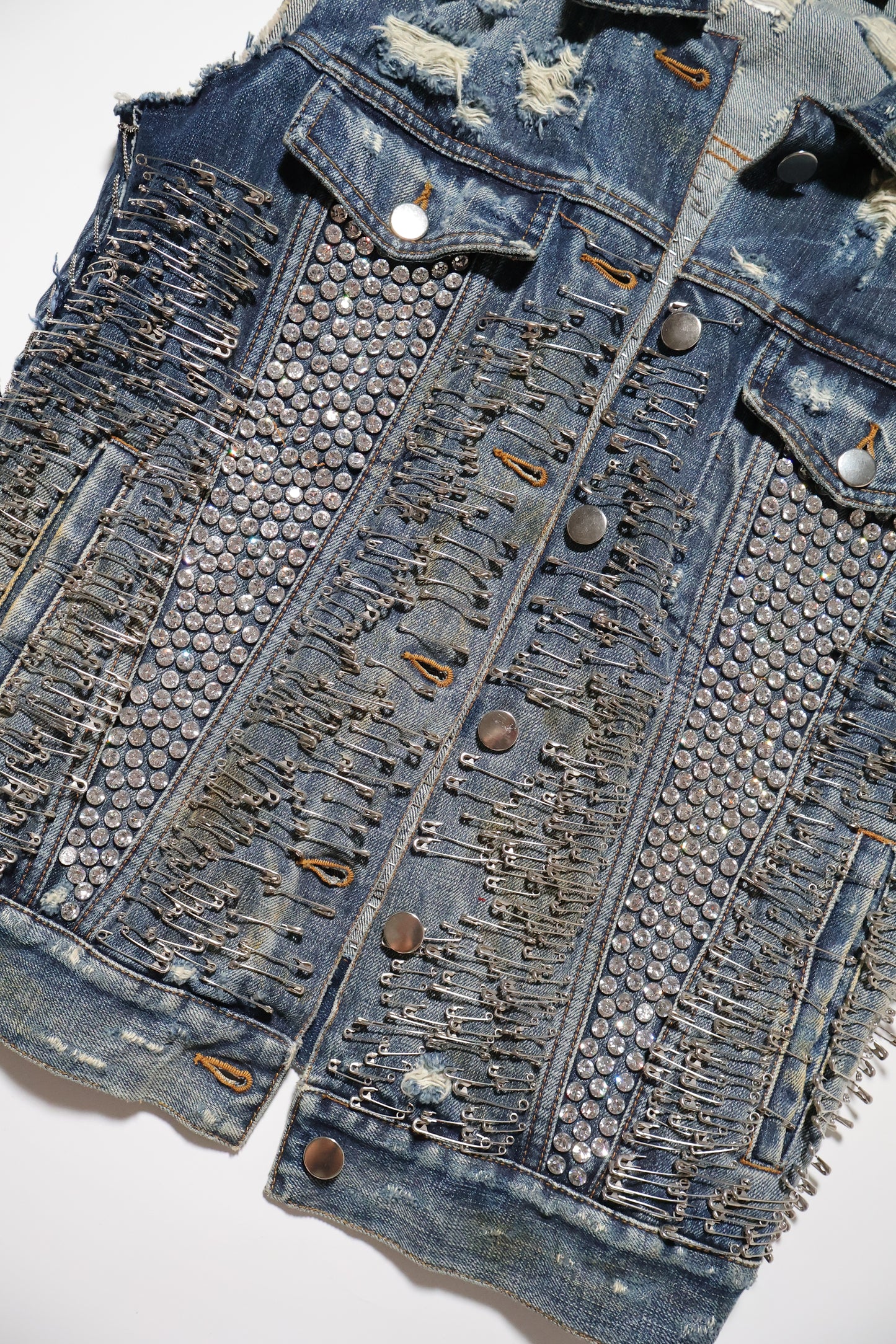 Balmain SS11 Runway Safety Pin Crystal Vest