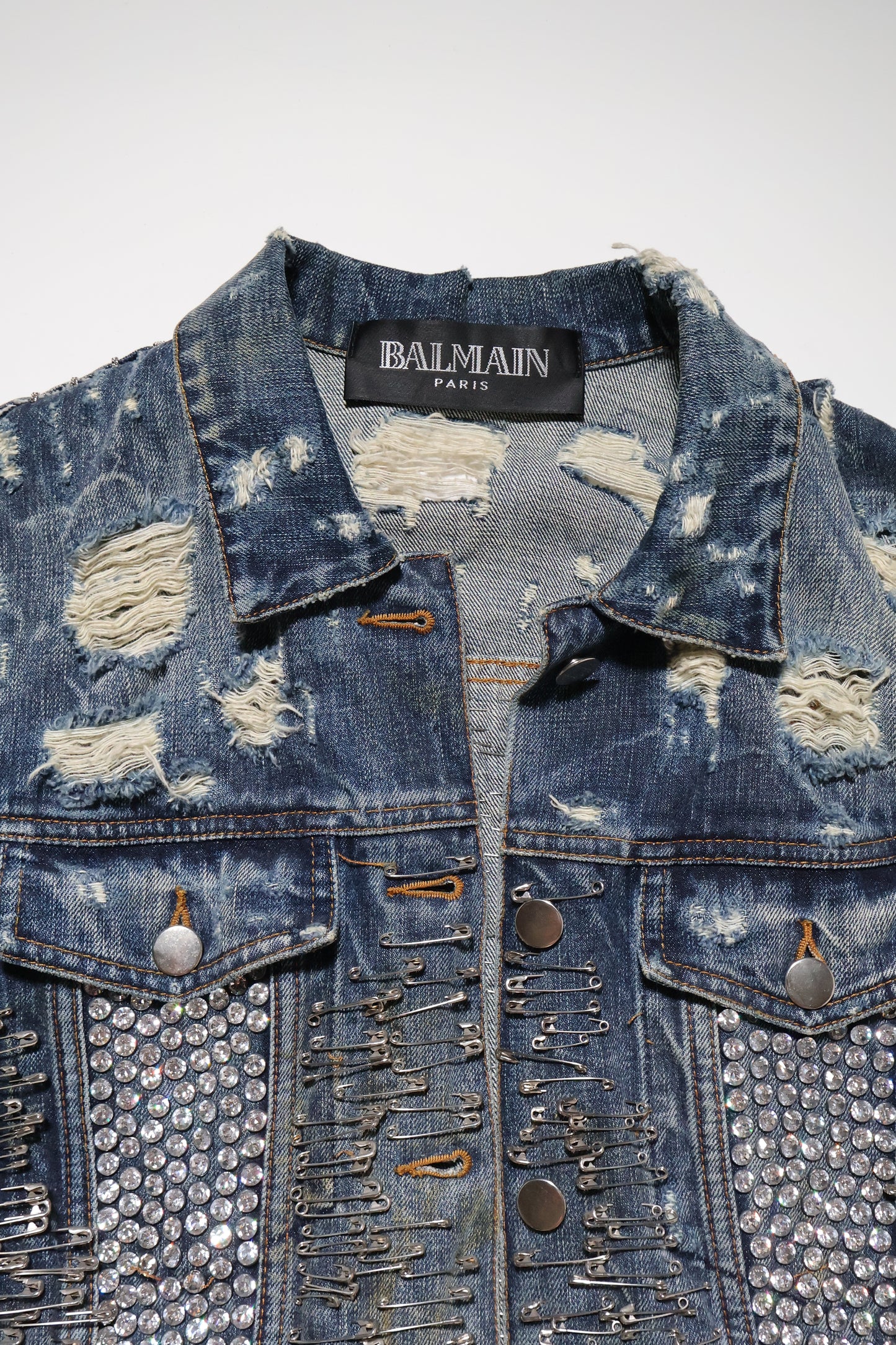 Balmain SS11 Runway Safety Pin Crystal Vest