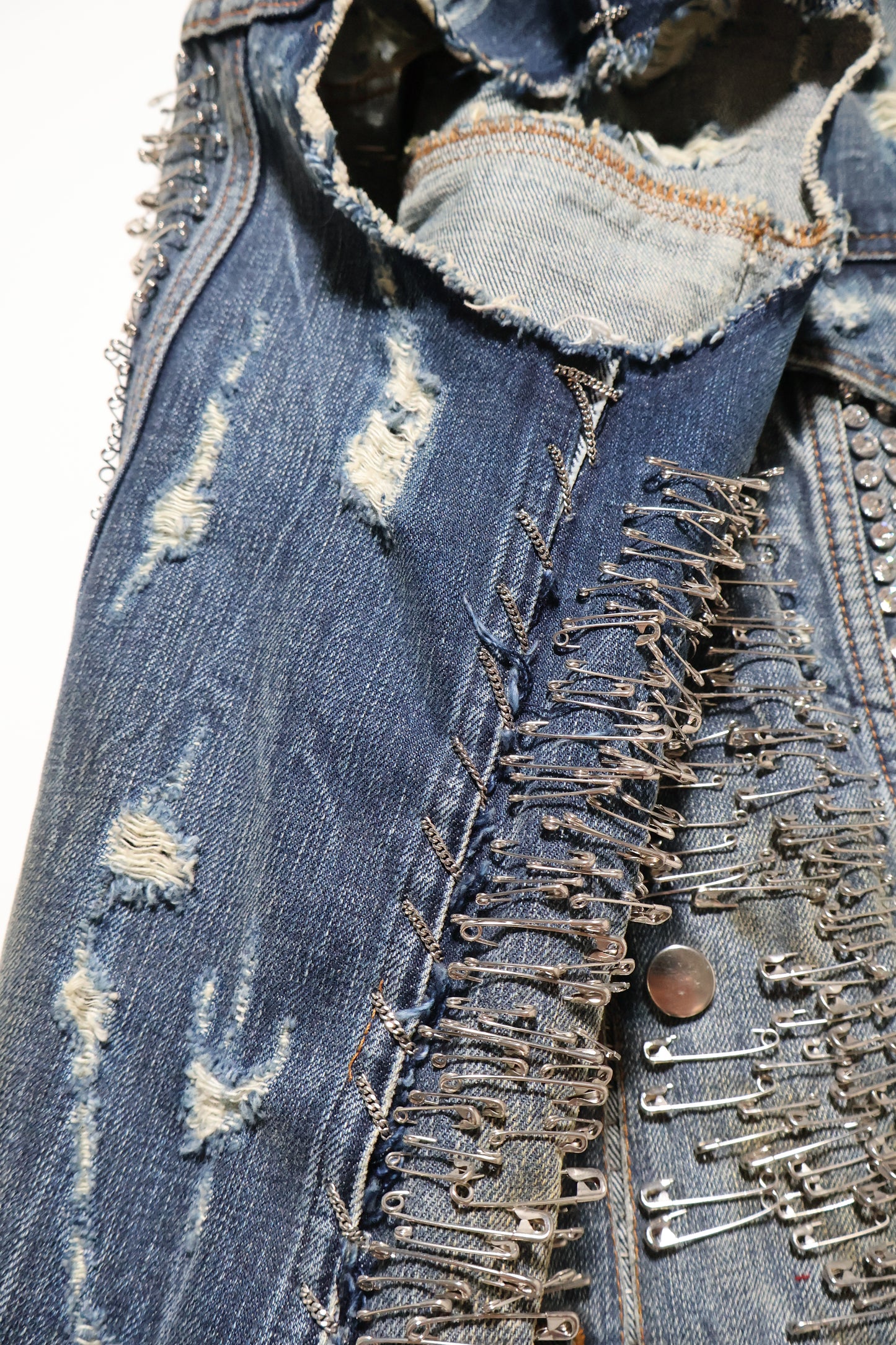 Balmain SS11 Runway Safety Pin Crystal Vest