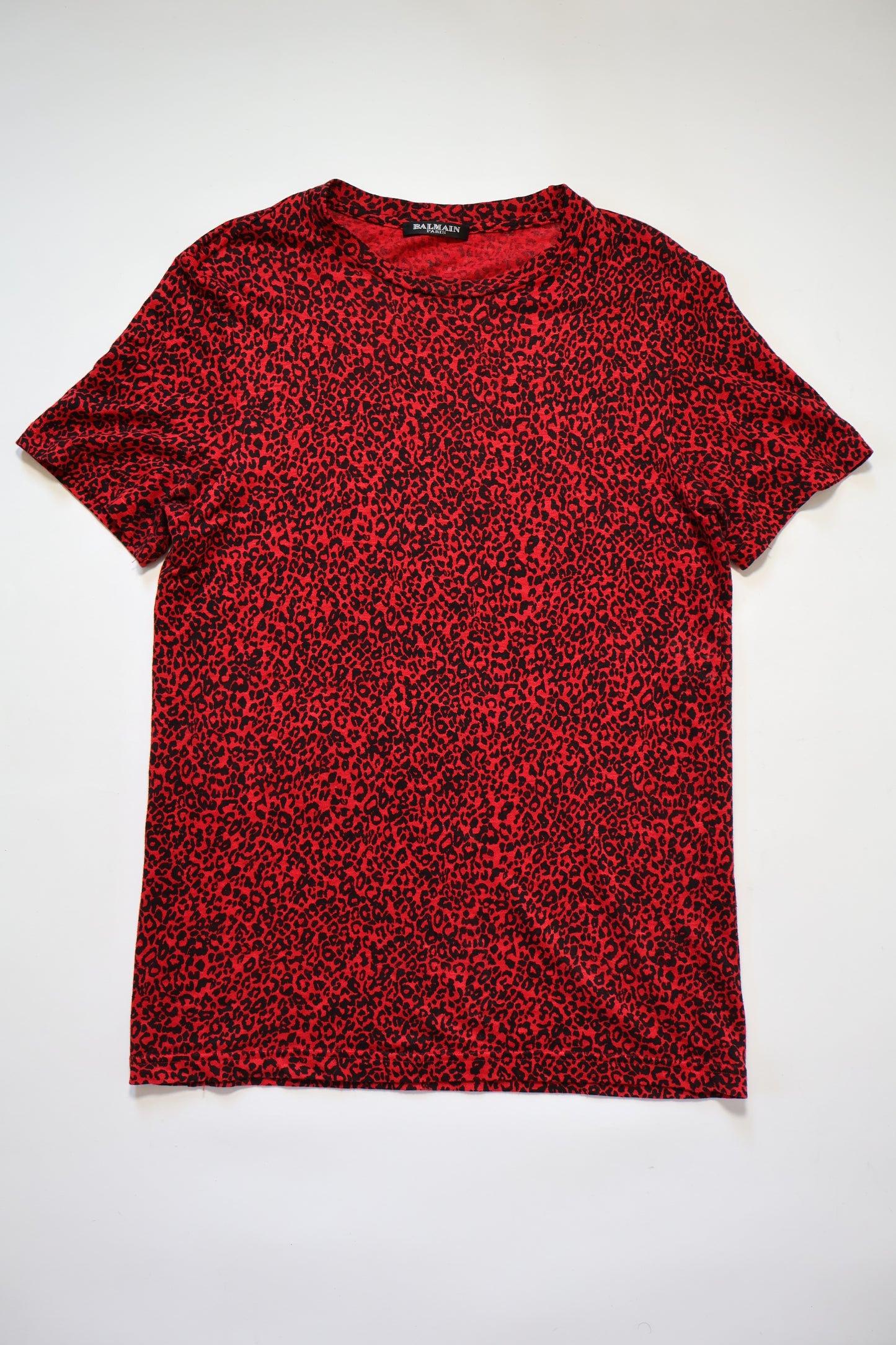Balmain AW08 Red Leopard Print Shirt