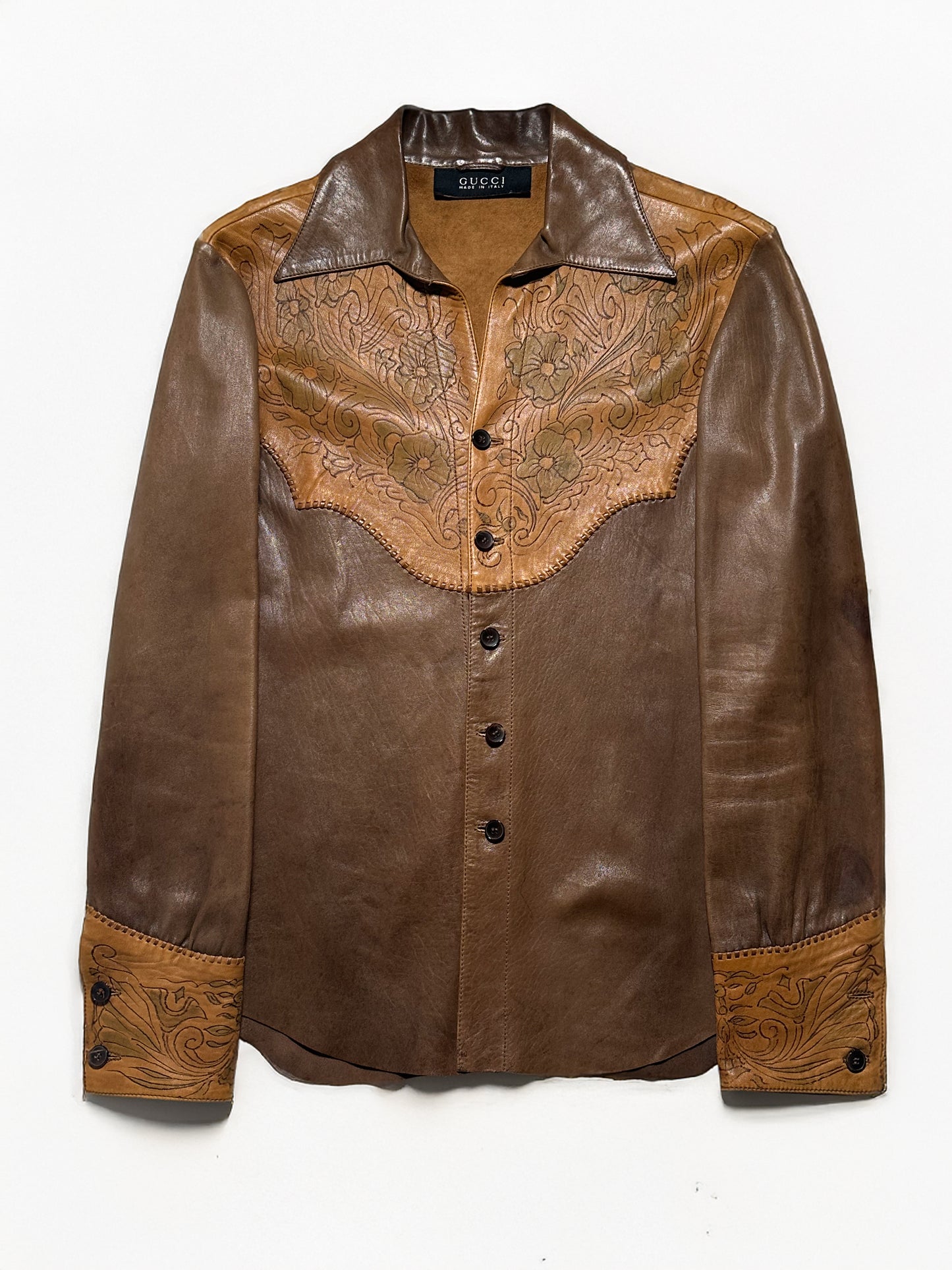 Gucci by Tom Ford SS04 Leather Western Shirt