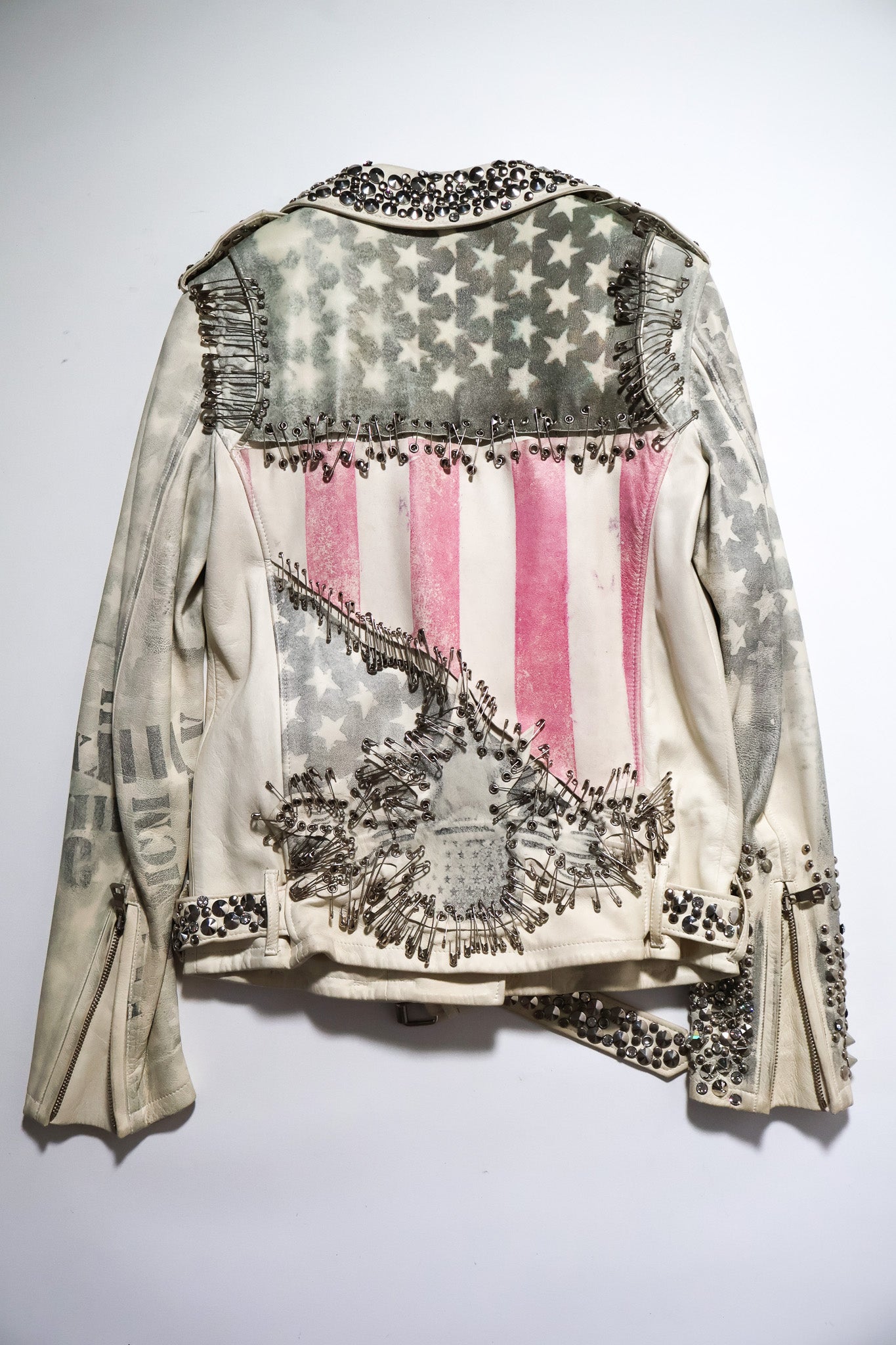 Balmain SS11 Safety Pin Flag Leather Jacket