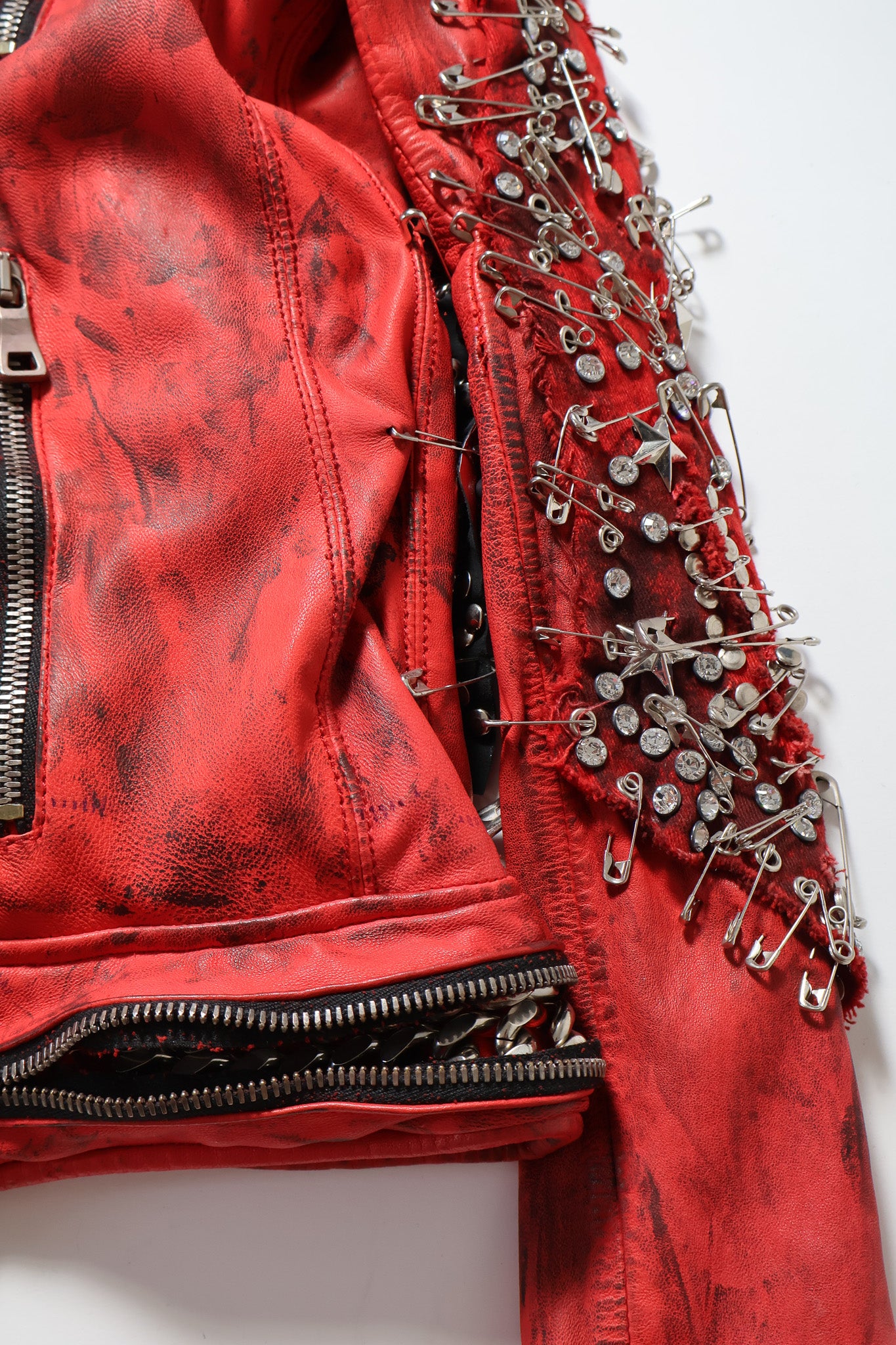 Balmain SS11 Runway Safety Pin Armored Leather Jacket