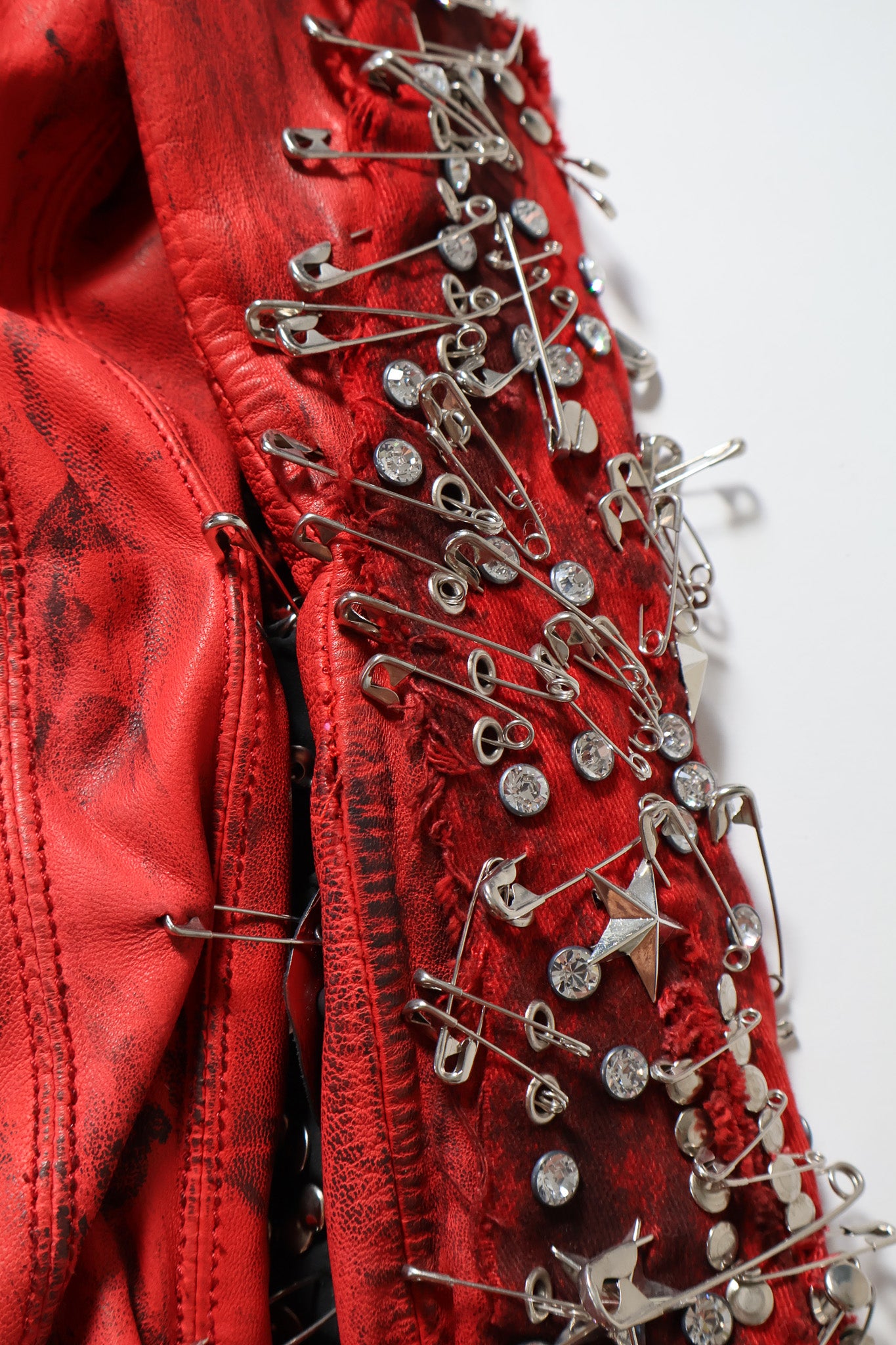 Balmain SS11 Runway Safety Pin Armored Leather Jacket