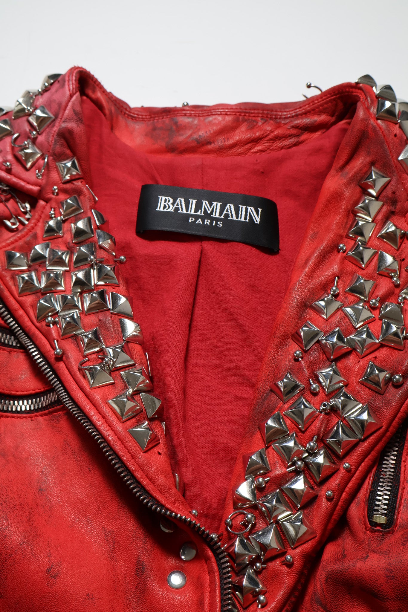 Balmain SS11 Runway Safety Pin Armored Leather Jacket