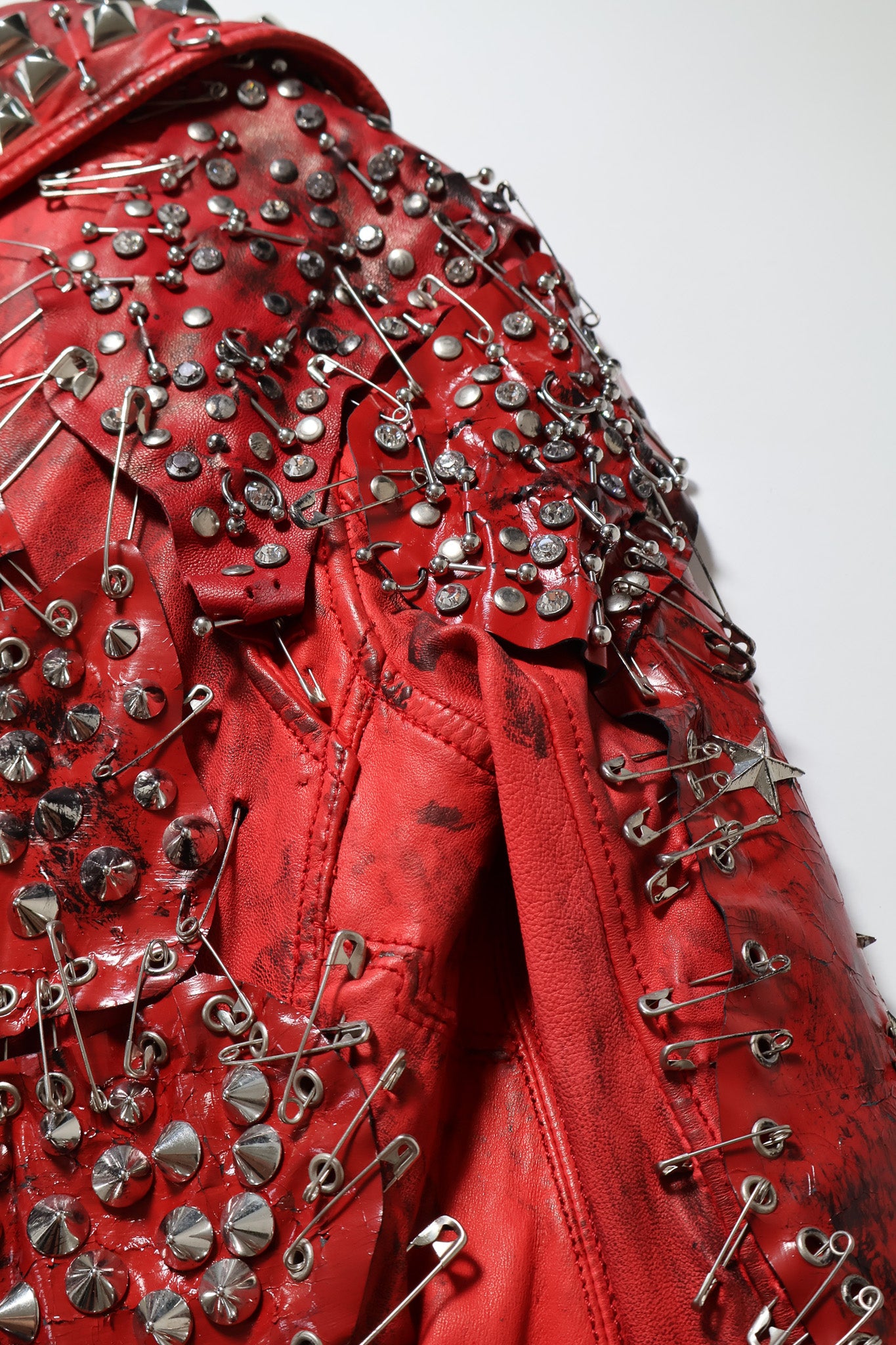 Balmain SS11 Runway Safety Pin Armored Leather Jacket