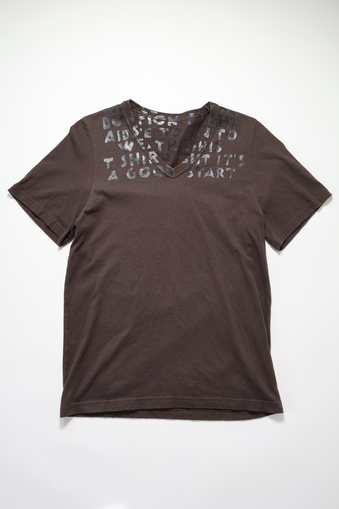 Maison Margiela Aids Print V Neck Tee