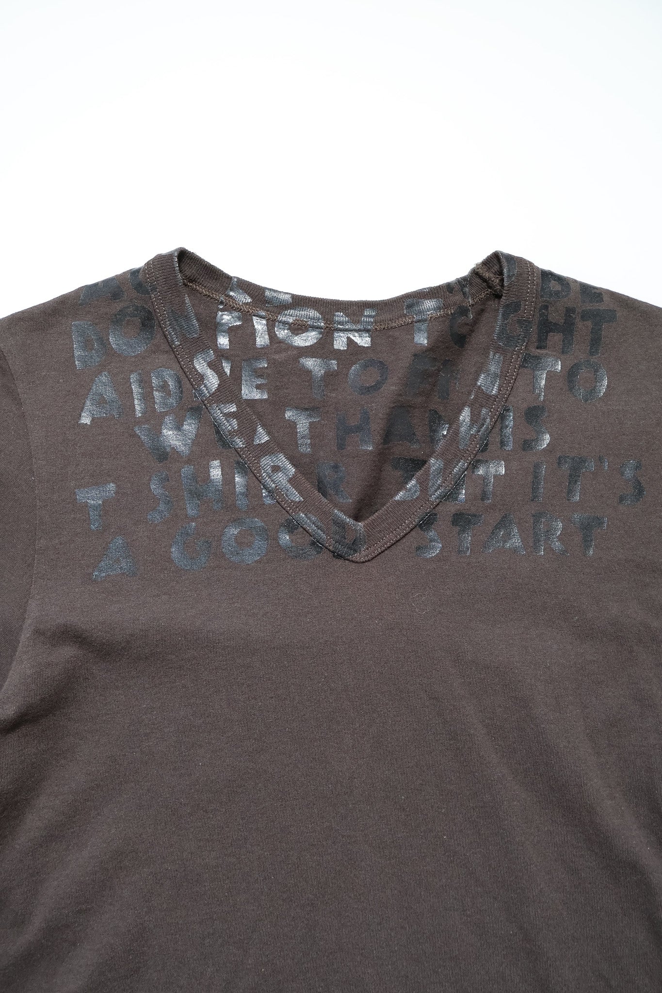 Maison Margiela Aids Print V Neck Tee
