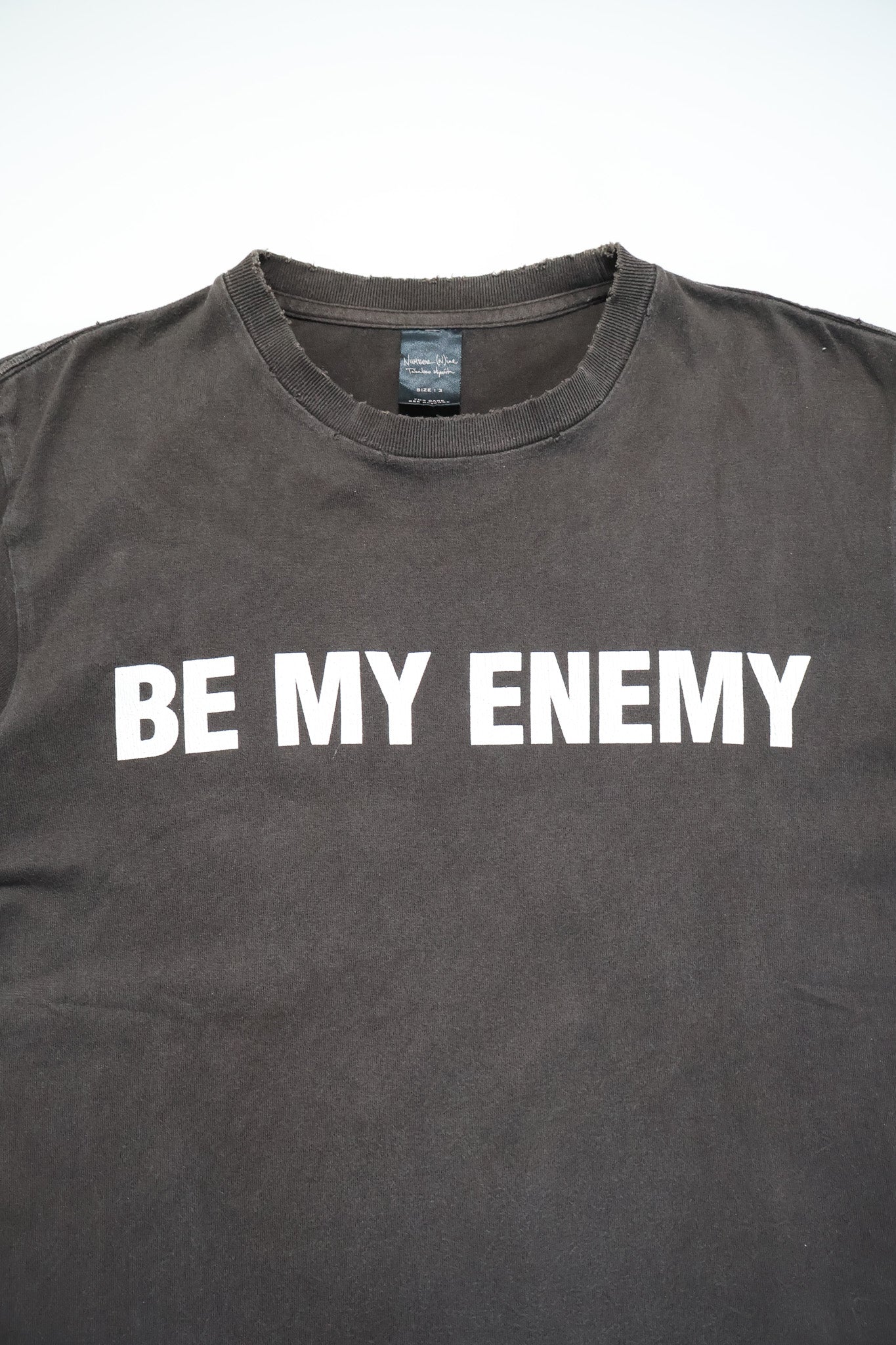 Number (N)ine SS04 'Be My Enemy' Distressed Graphic Shirt
