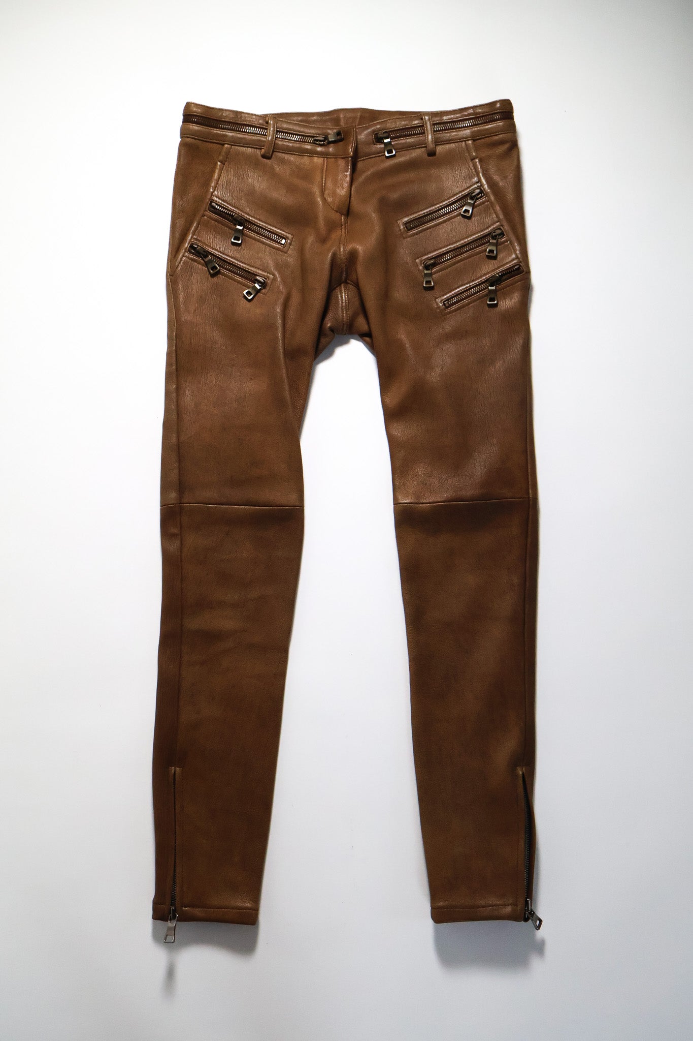 Balmain SS11 5 Zip Leather Pants