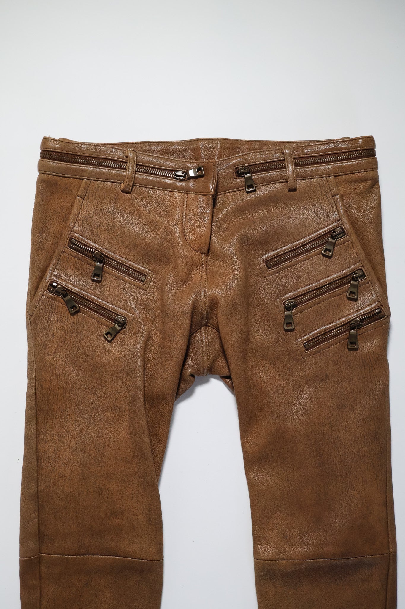 Balmain SS11 5 Zip Leather Pants