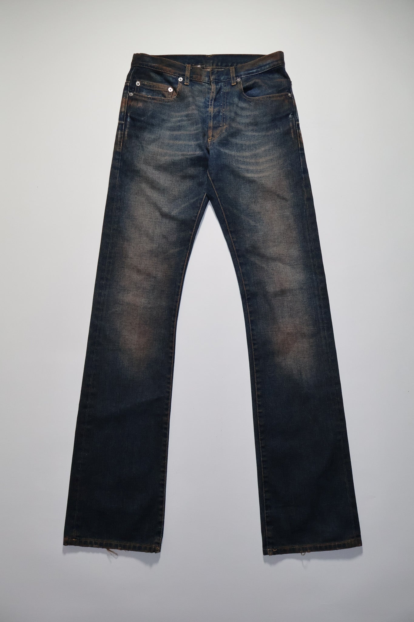 Dior Homme AW05 Red Rust Zipper Bootcut Denim