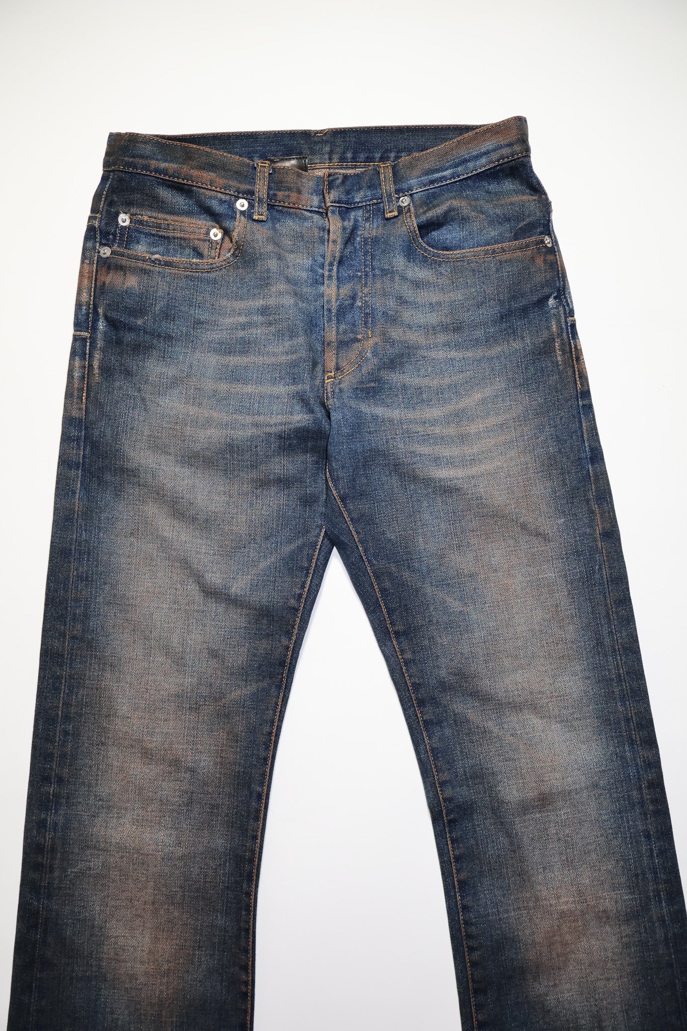 Dior Homme AW05 Red Rust Zipper Bootcut Denim