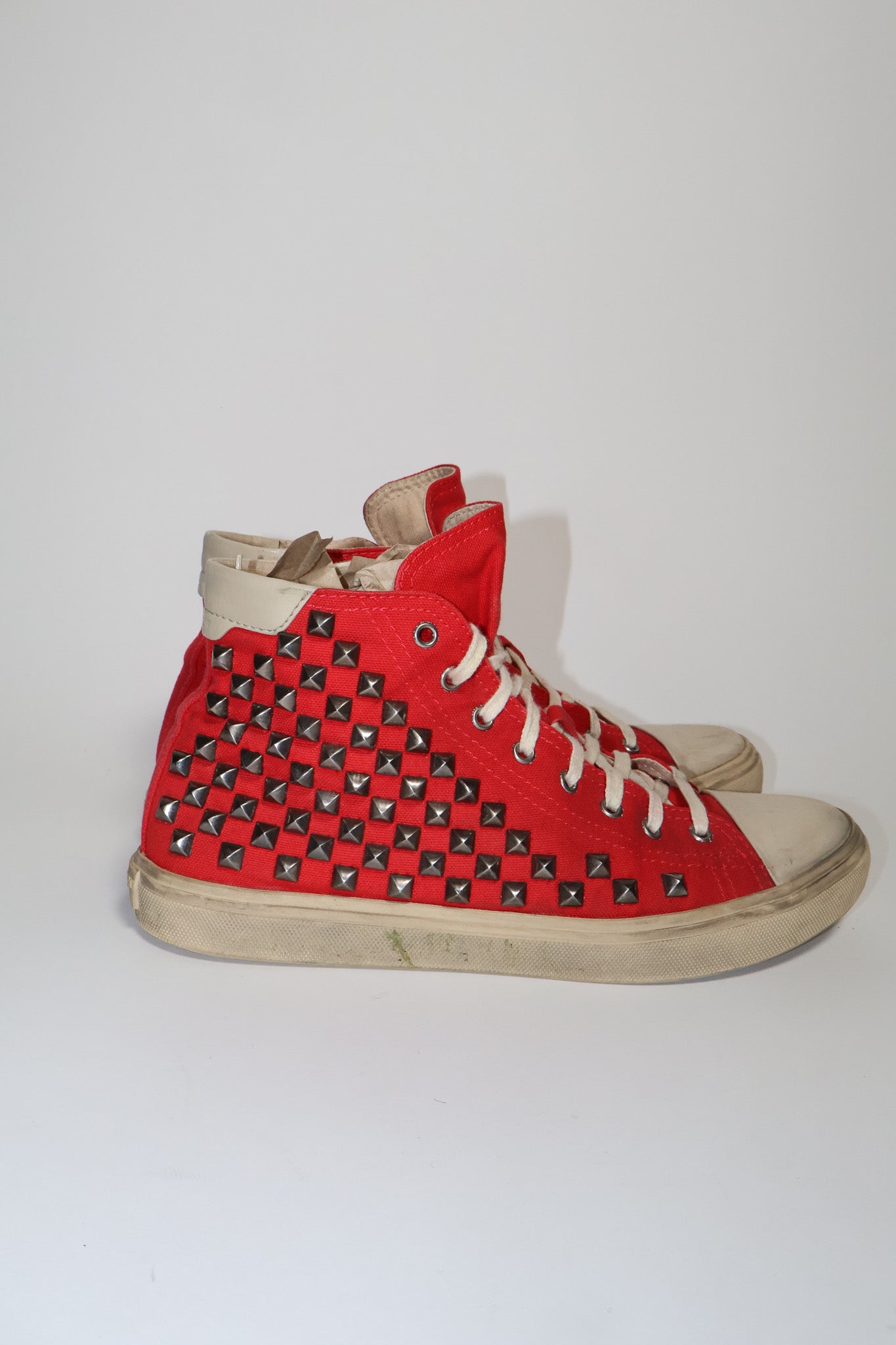 Saint Laurent Paris Studded High Top Sneakers