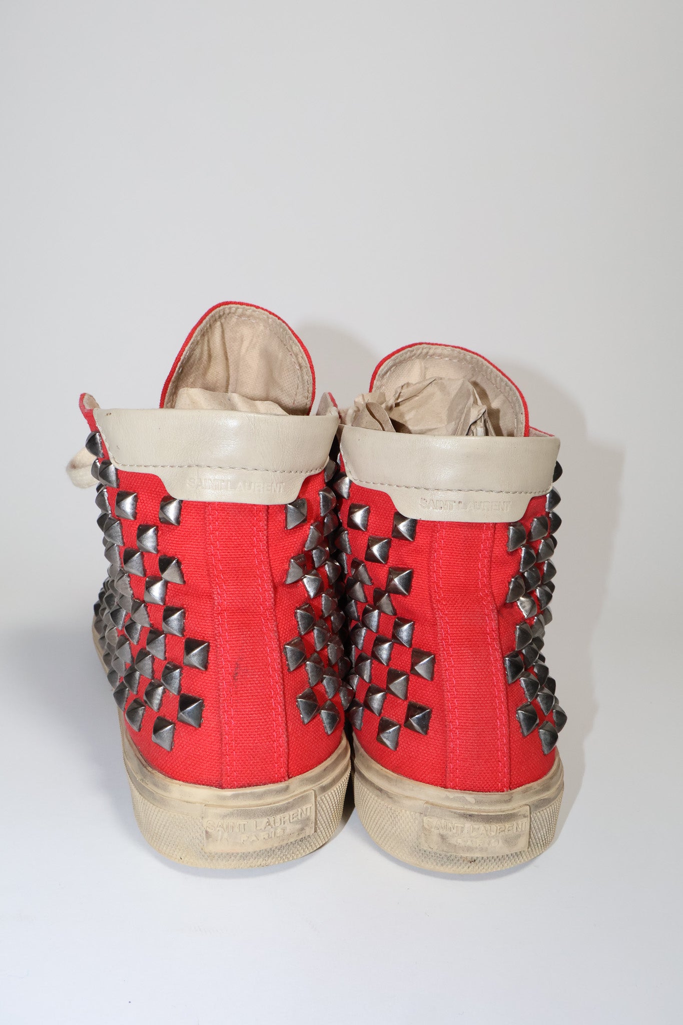 Saint Laurent Paris Studded High Top Sneakers