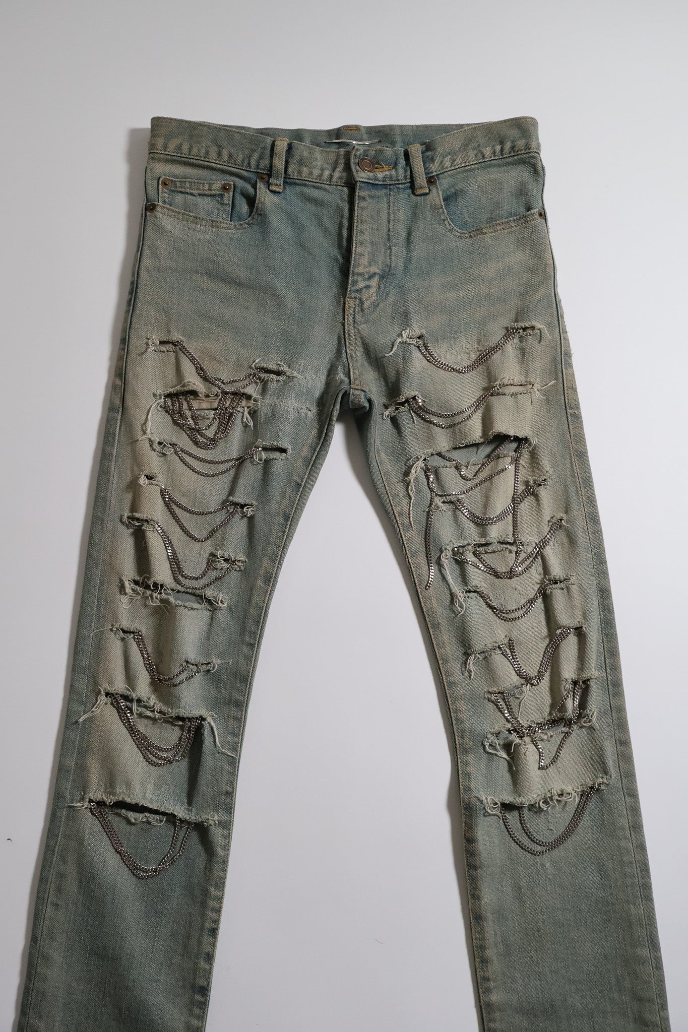 Saint Laurent Paris AW13 Runway Chain Crash Denim
