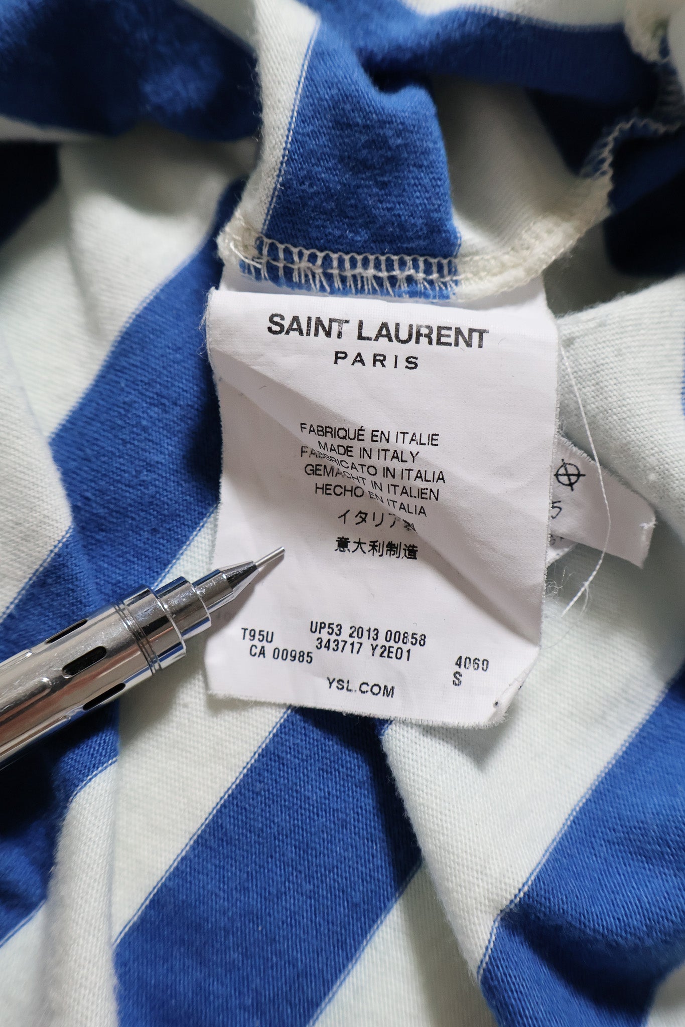 Saint Laurent Paris SS14 Striped Shirt