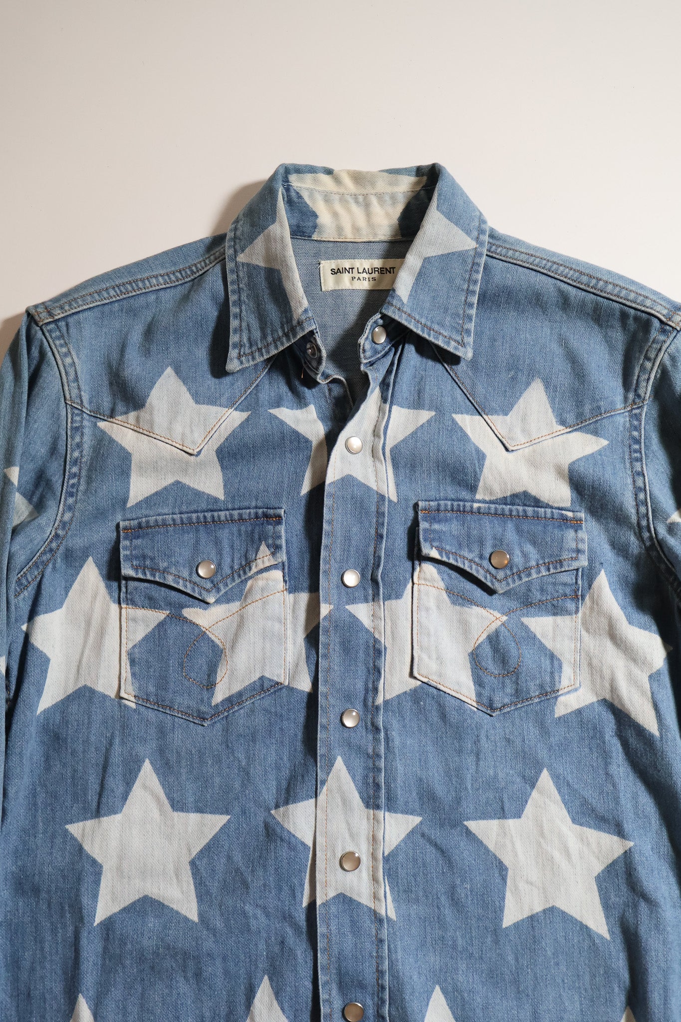 Saint Laurent Paris SS17 Star Denim Shirt