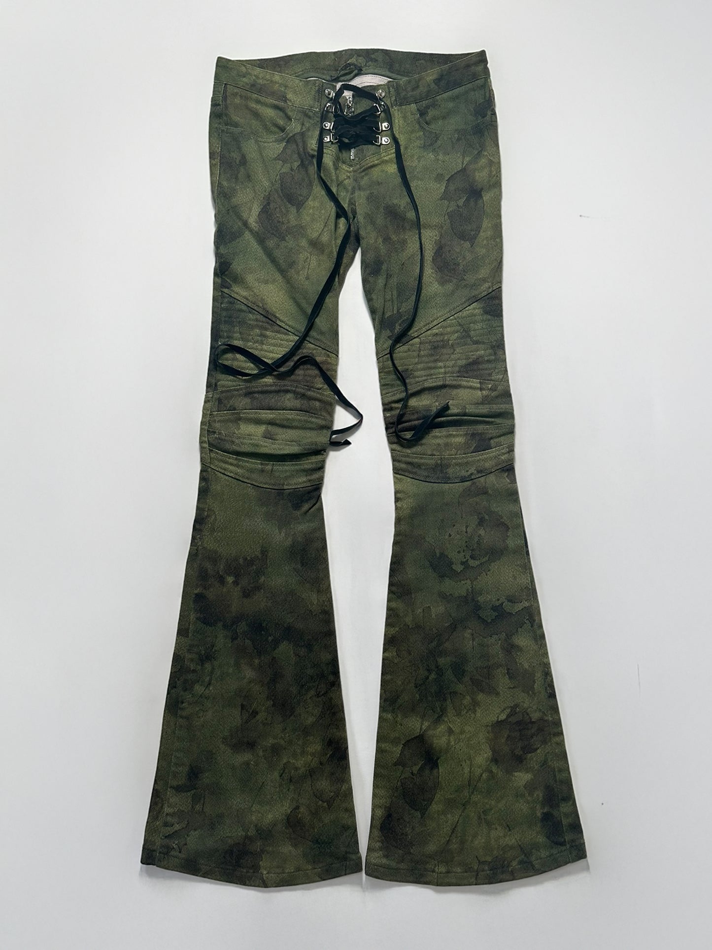 Balmain SS08 Flared Lace Up Biker Pants