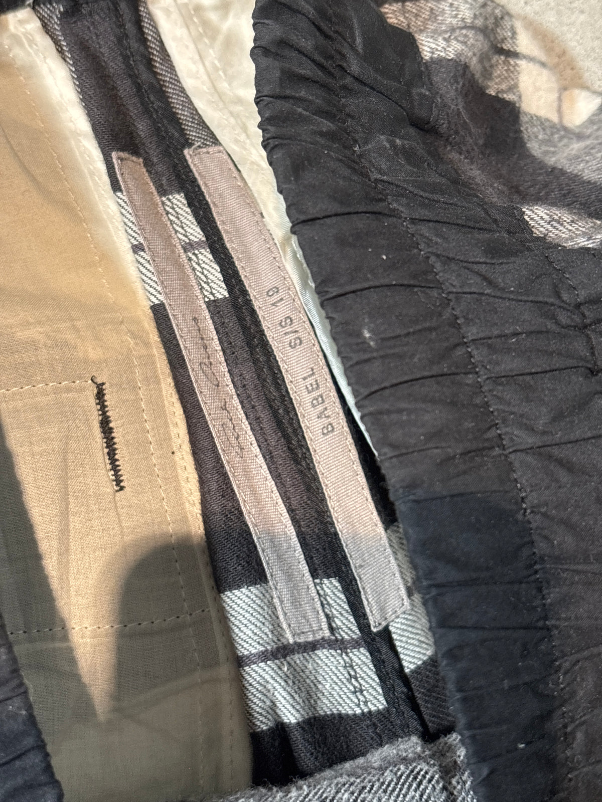 Rick Owens SS19 Plaid Sweat Pants