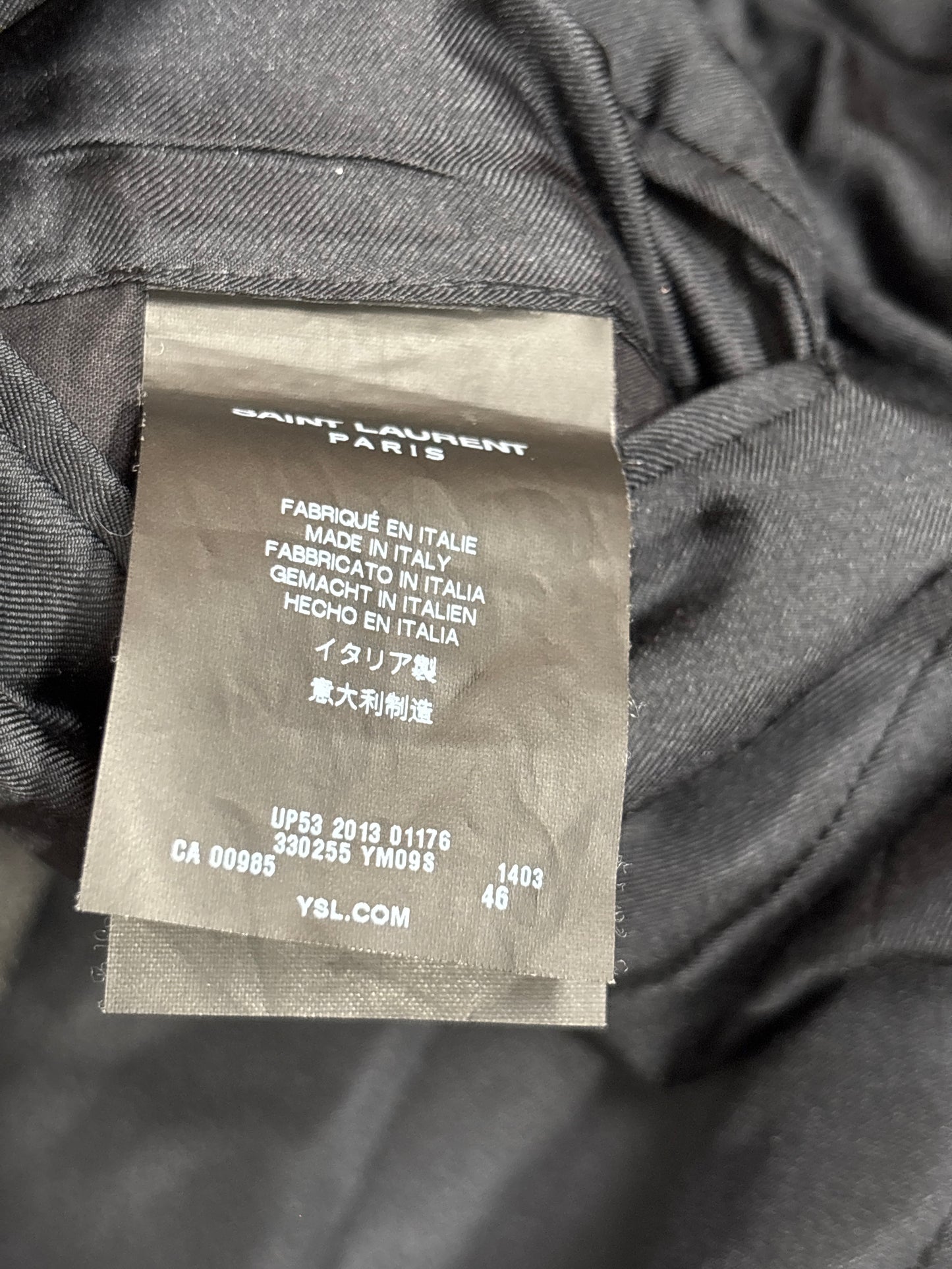 Saint Laurent AW13 2B Gray Hatched Blazer